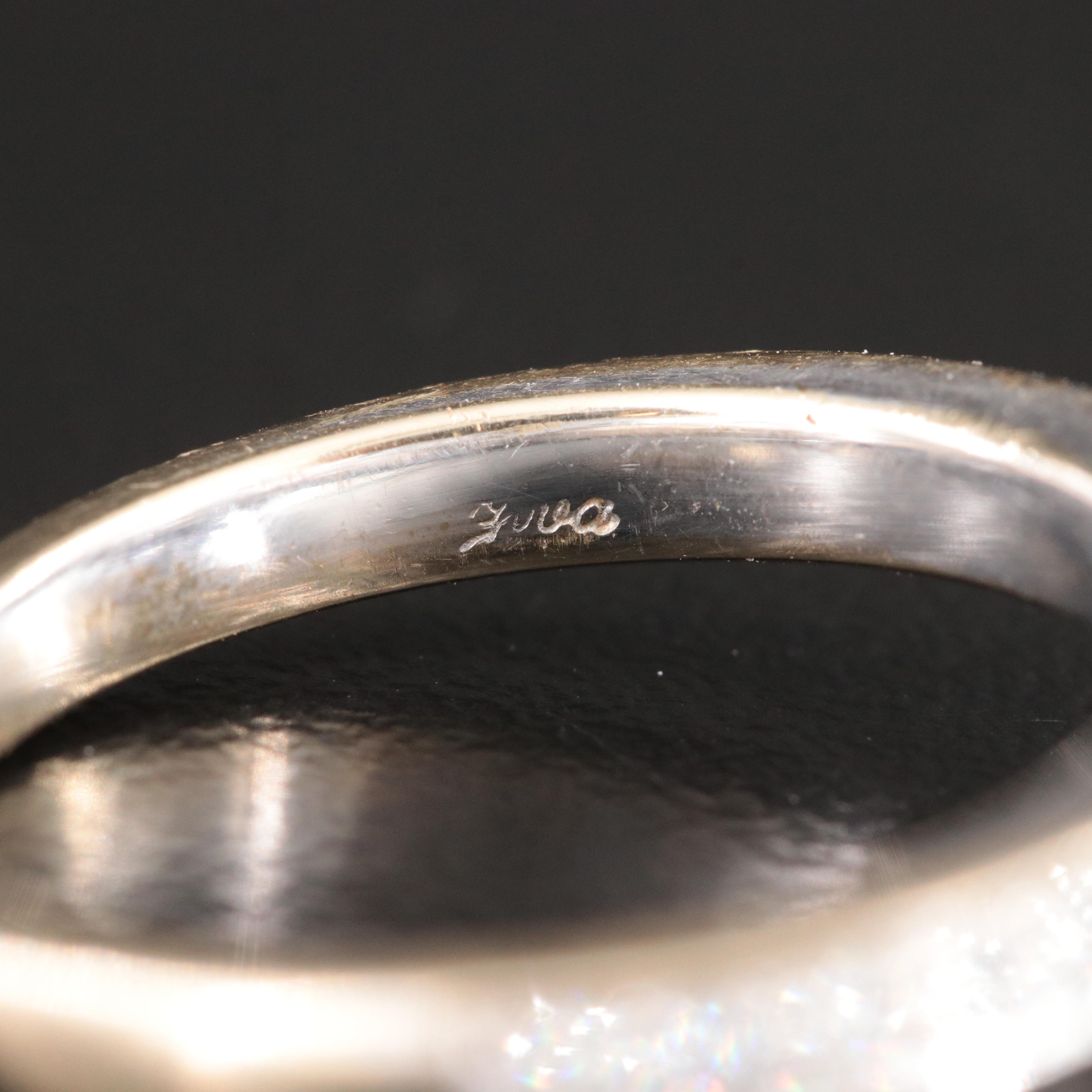 18K Black Moissanite and Diamond Halo Ring