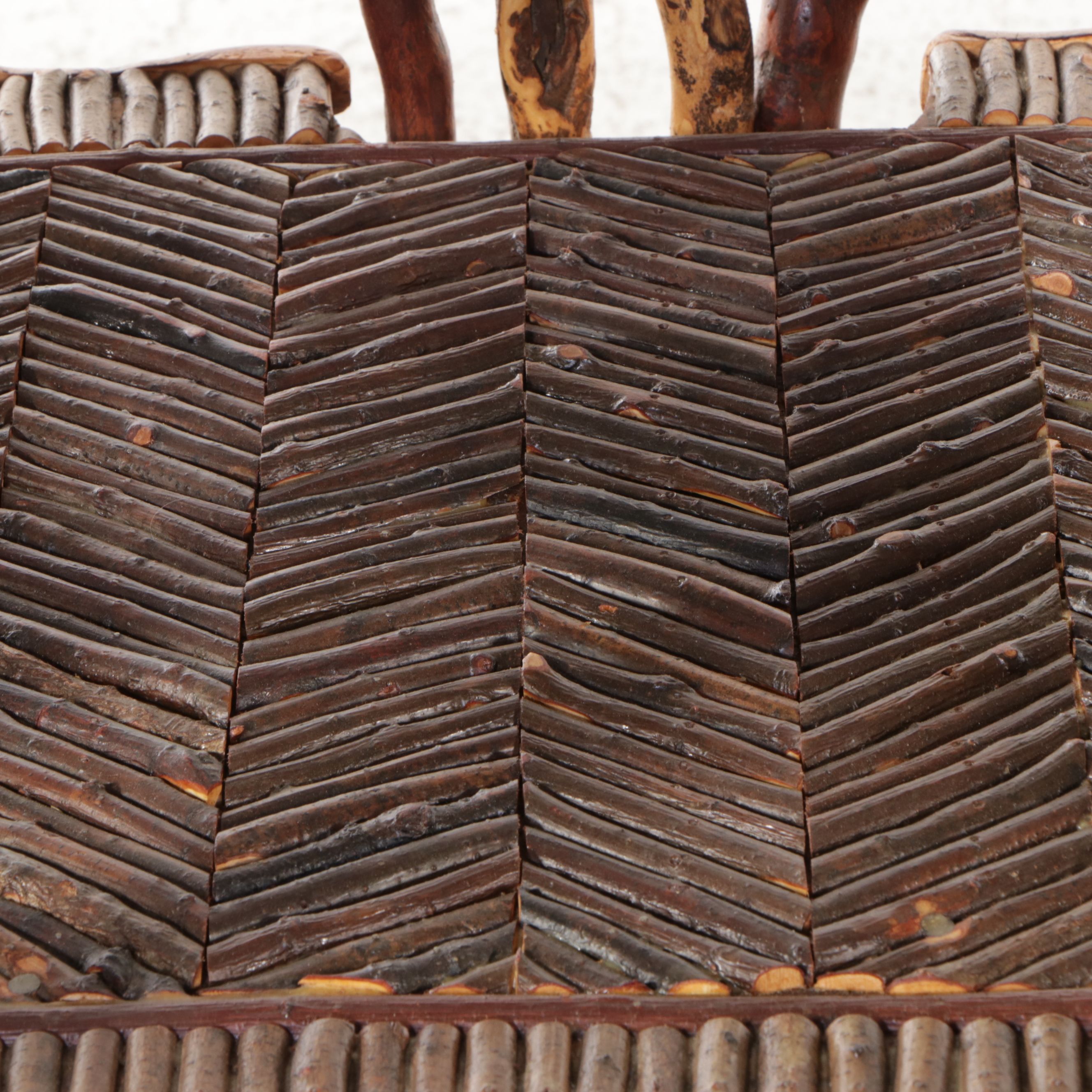 Robert Beaven Adirondack Style Handcrafted Root Wood Armchair