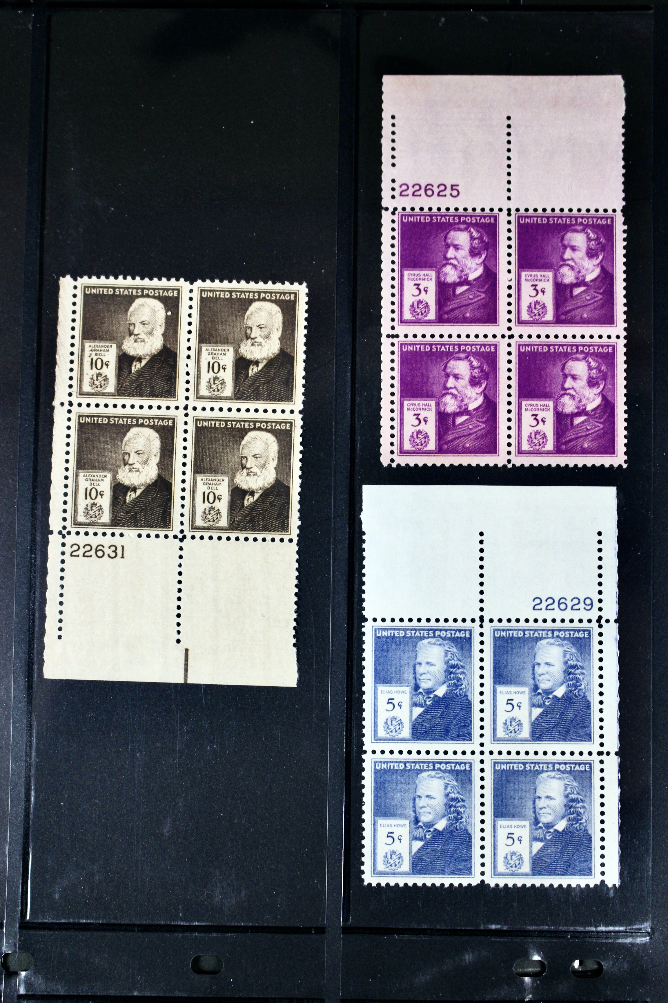 Three Series of MNH Stamp Plate Blocks, 1930s and 1940s