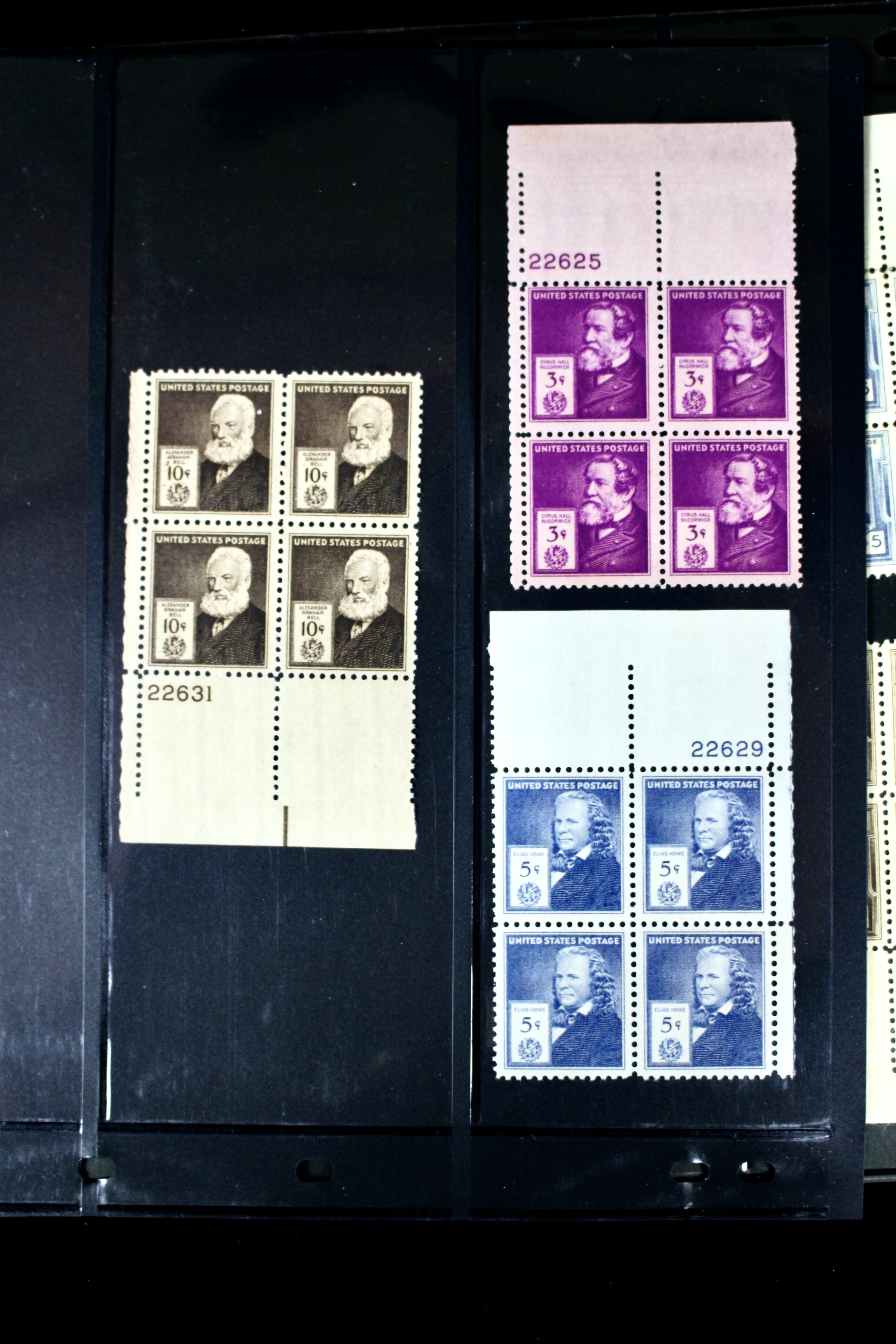 Three Series of MNH Stamp Plate Blocks, 1930s and 1940s