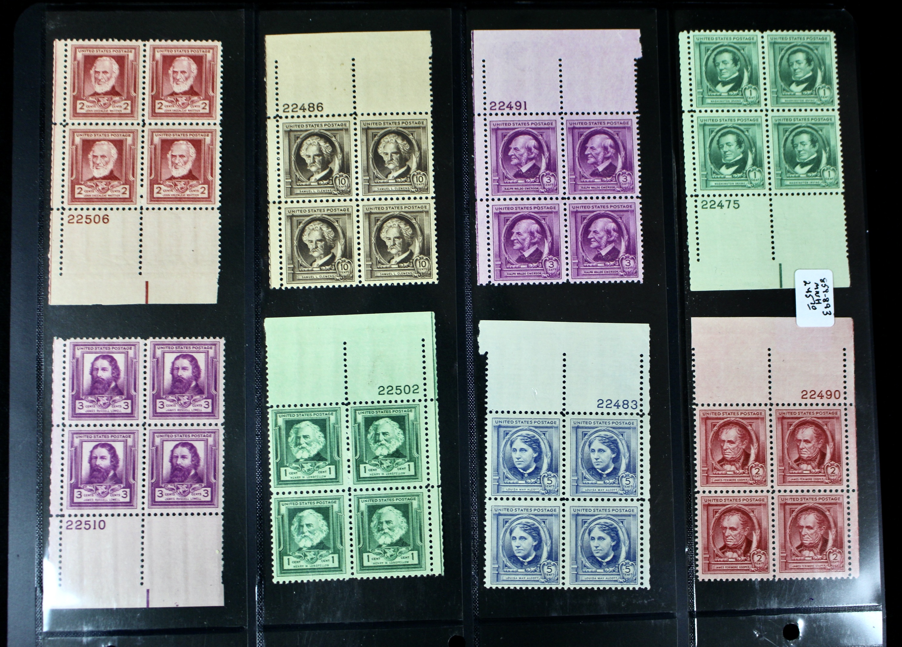Three Series of MNH Stamp Plate Blocks, 1930s and 1940s