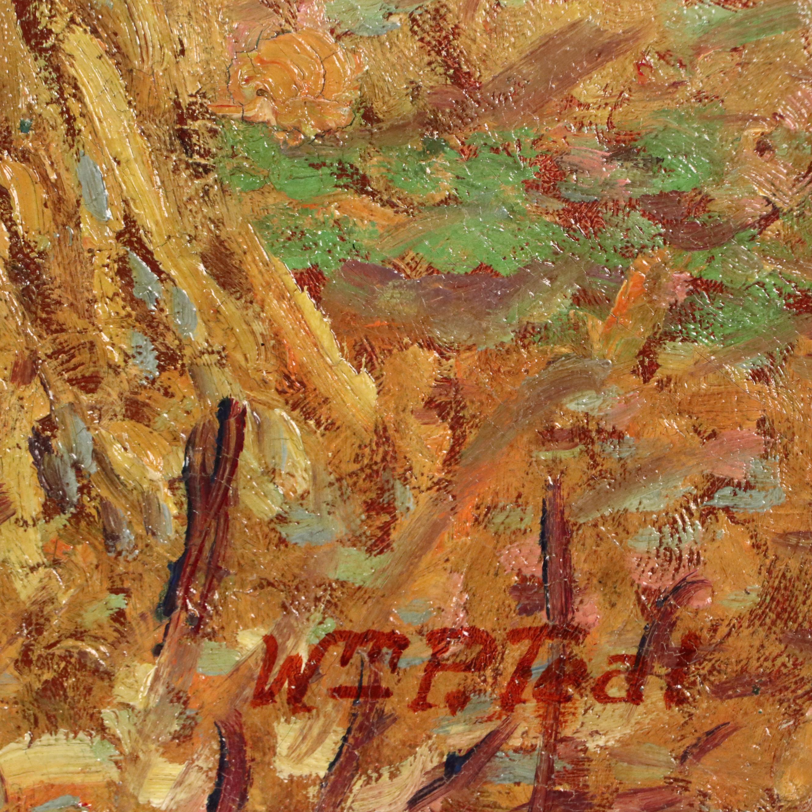 William P. Teal Impressionist Haystack Landscape Oil Painting, Early 20th C.