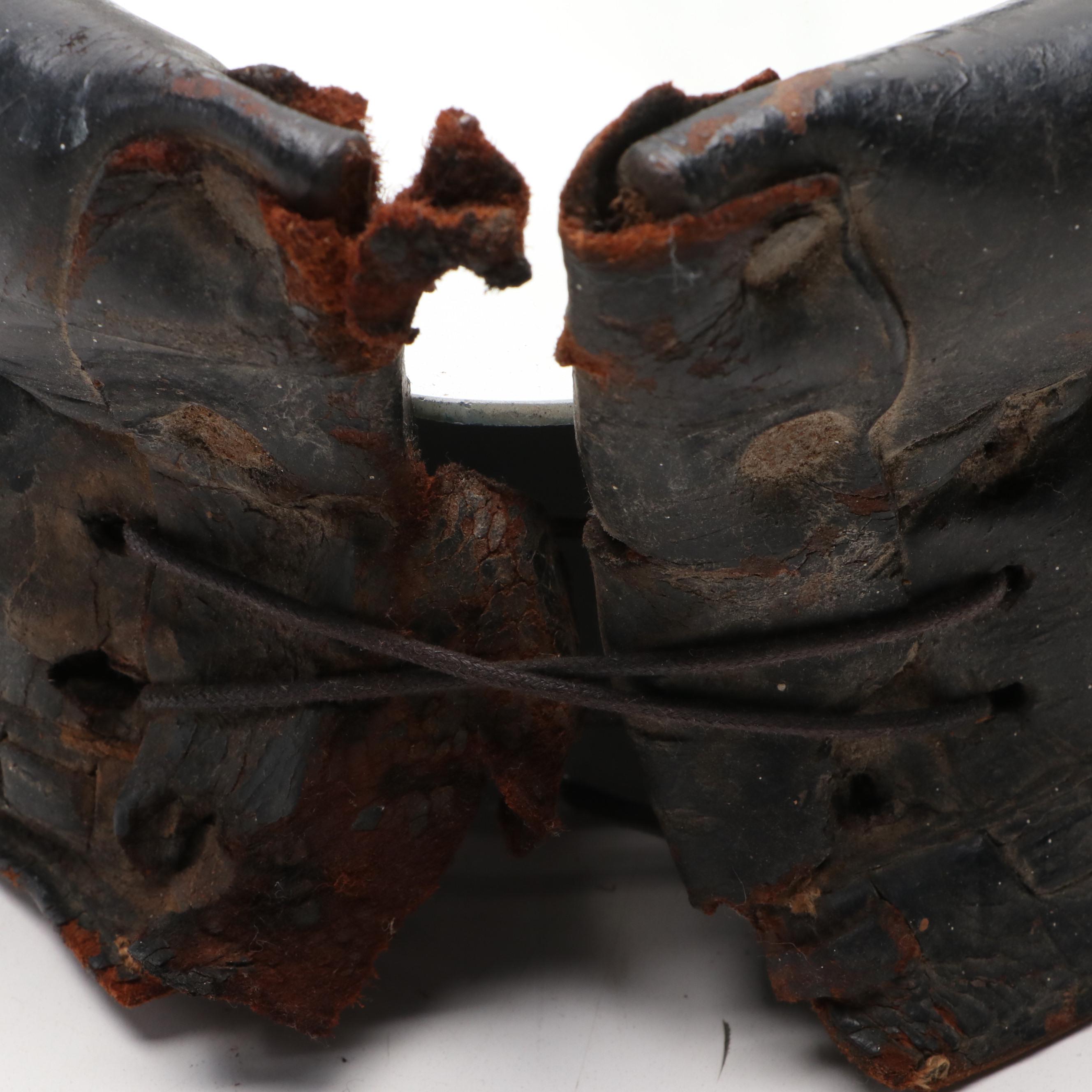 Primitive Style Leather Horse Collar Wall Mirror, 20th Century