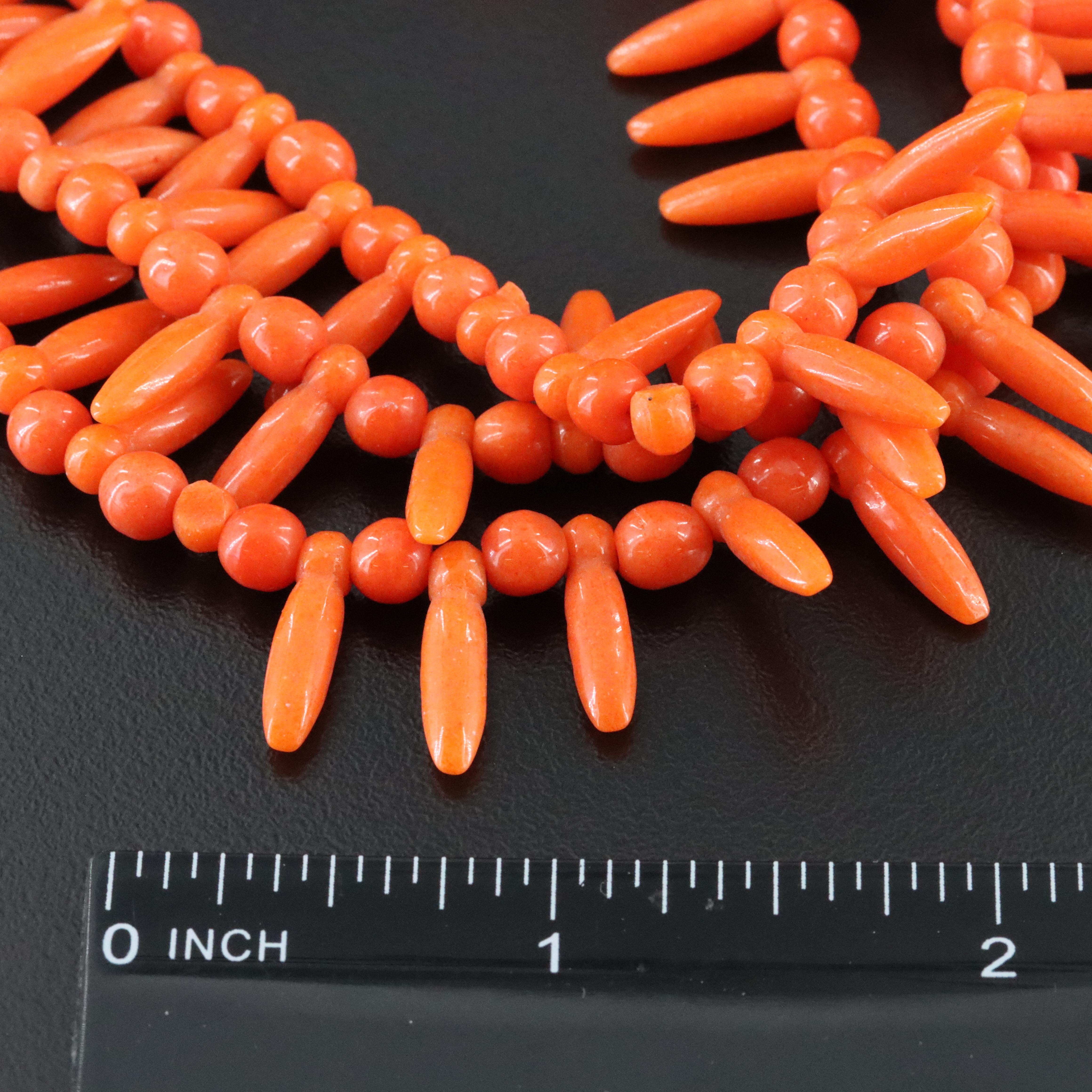 Faux Coral Tiered Necklace