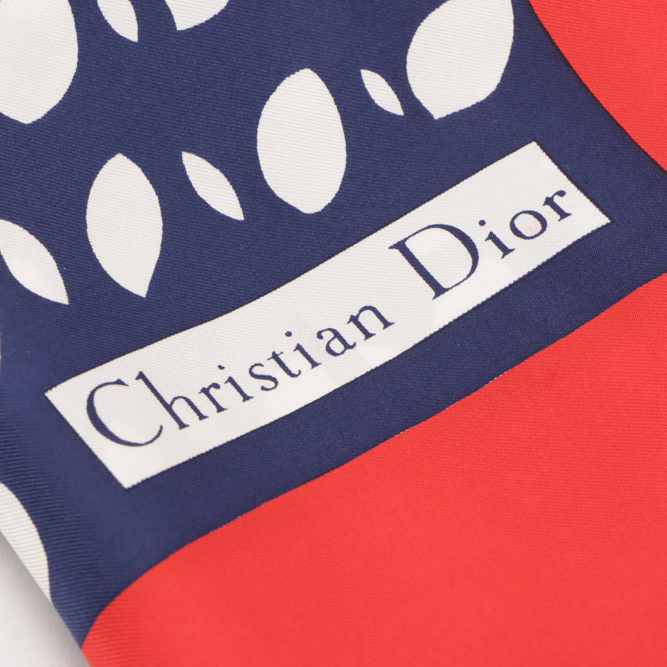 Christian Dior Baroque and Color Block Print Scarves in Silk Twill