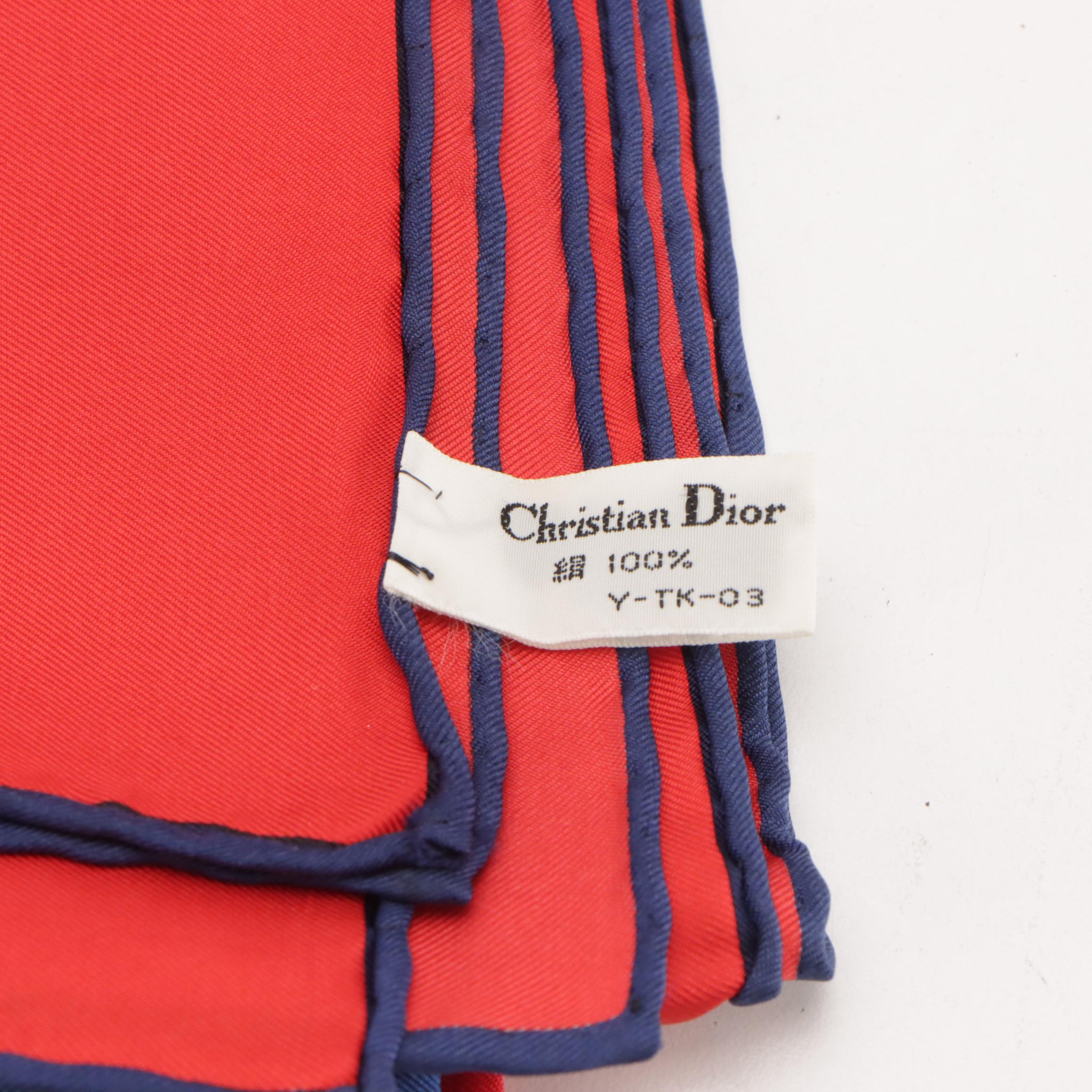 Christian Dior Baroque and Color Block Print Scarves in Silk Twill