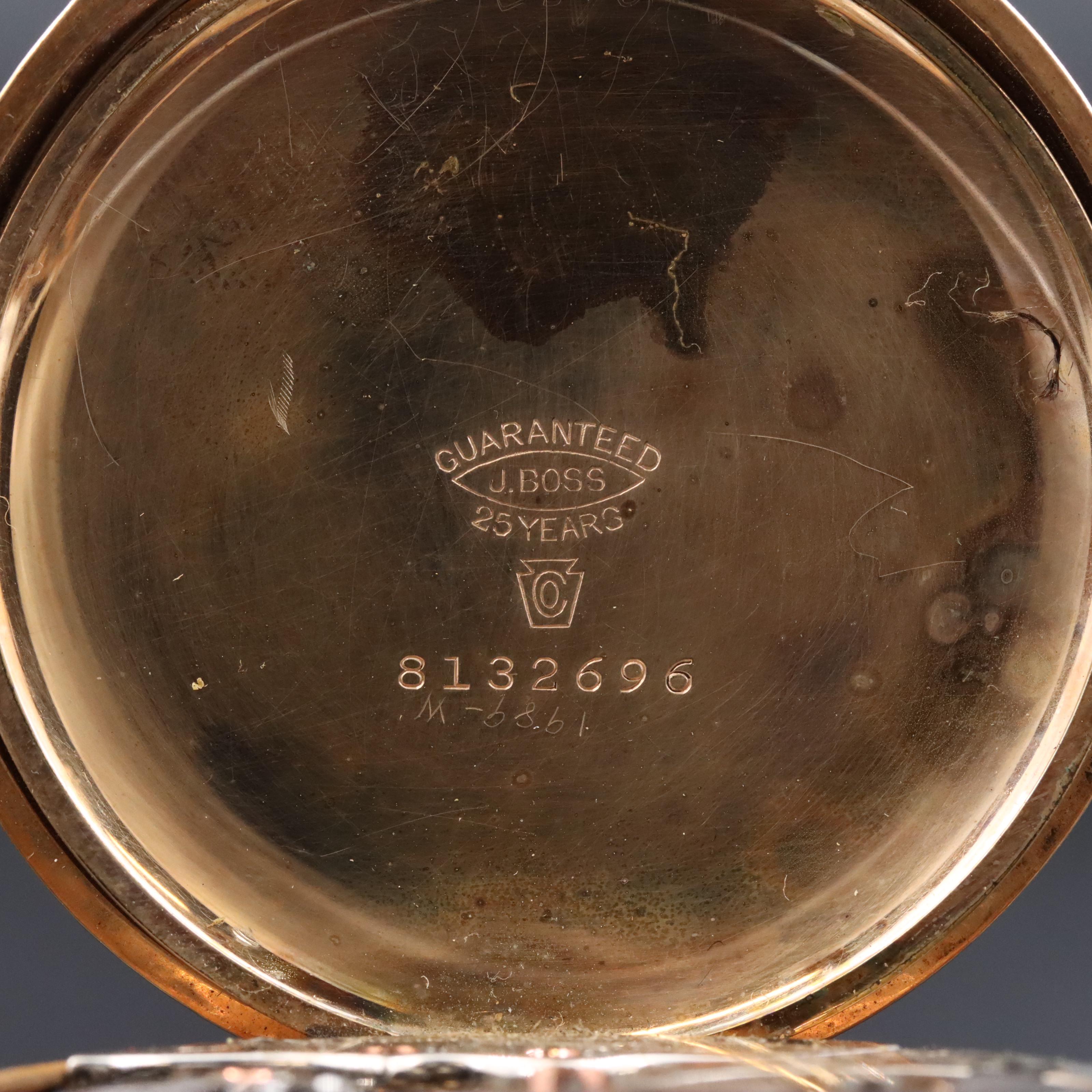 E. Howard Gold-Filled Pocket Watch with Pocket Knife and  Glass Display Dome