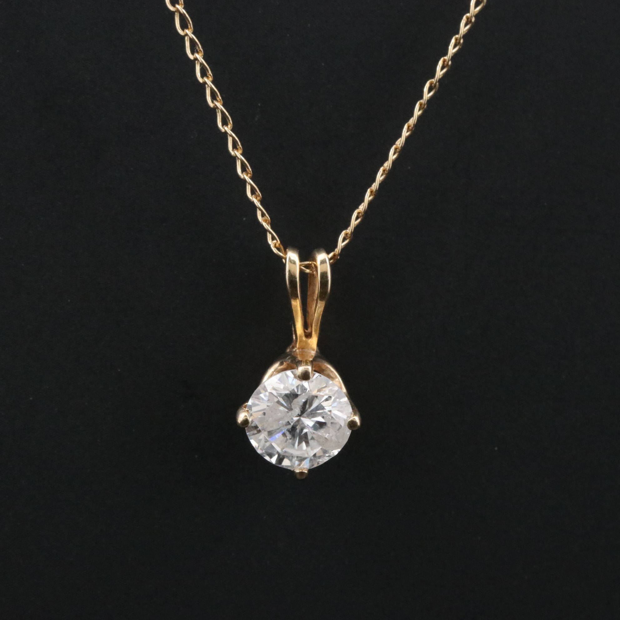 14K 0.50 CT Diamond Pendant Necklace