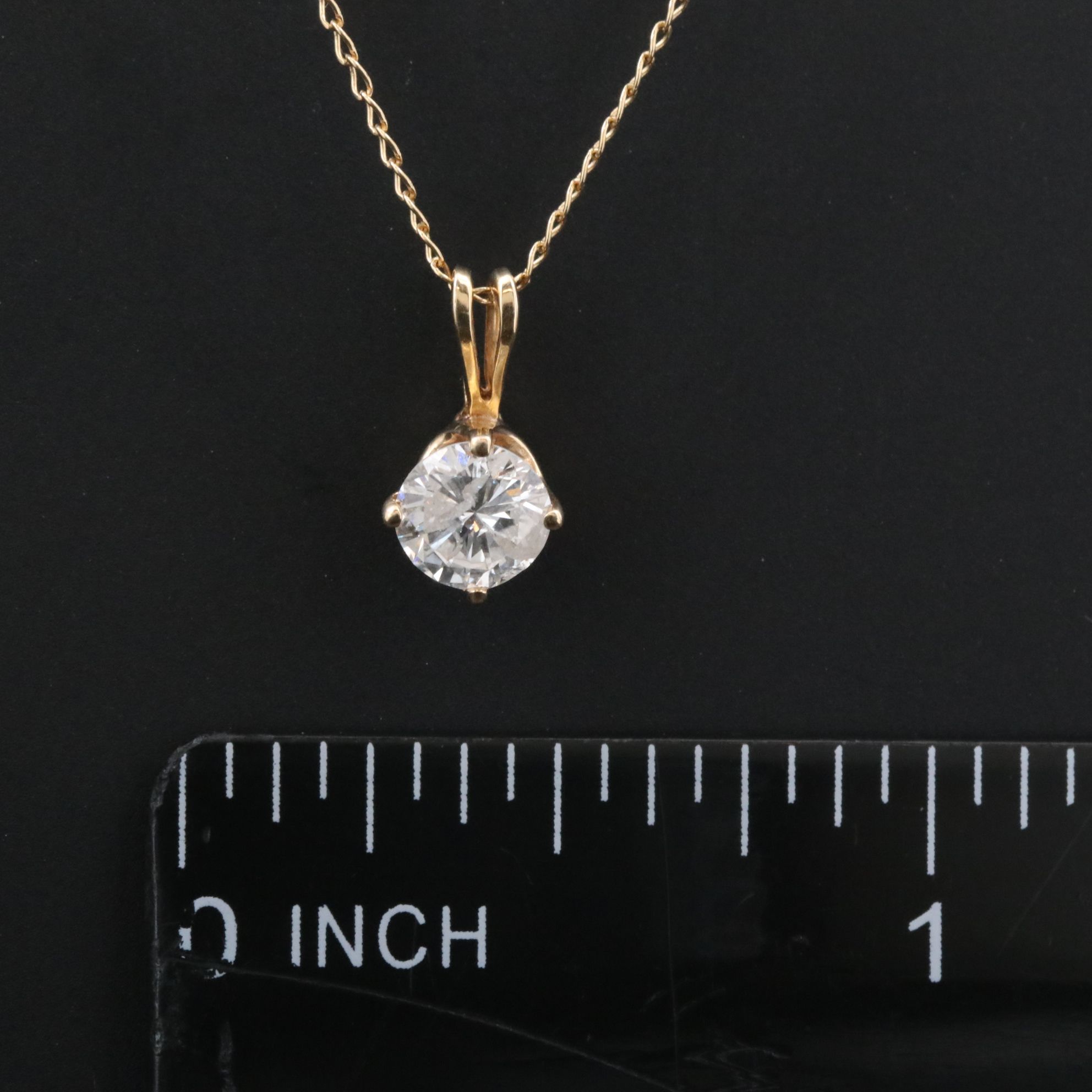 14K 0.50 CT Diamond Pendant Necklace