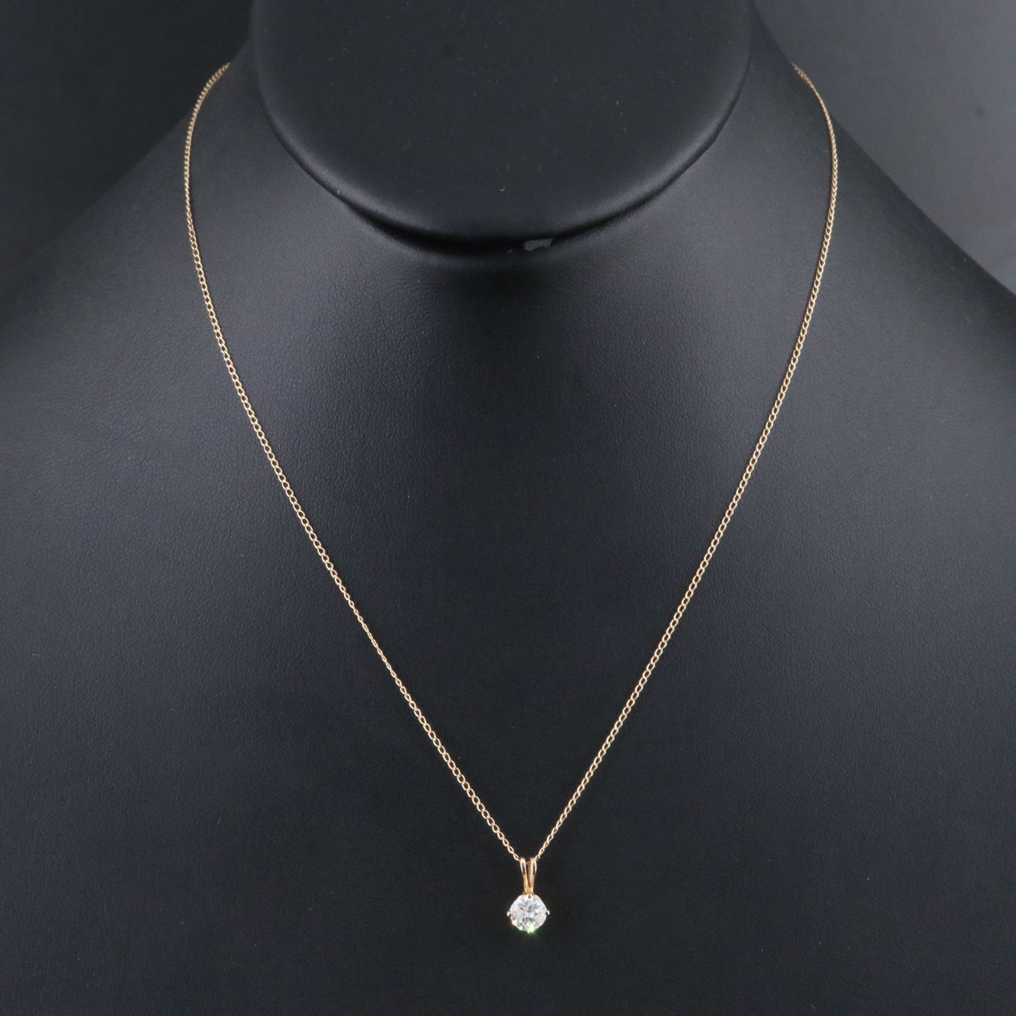14K 0.50 CT Diamond Pendant Necklace
