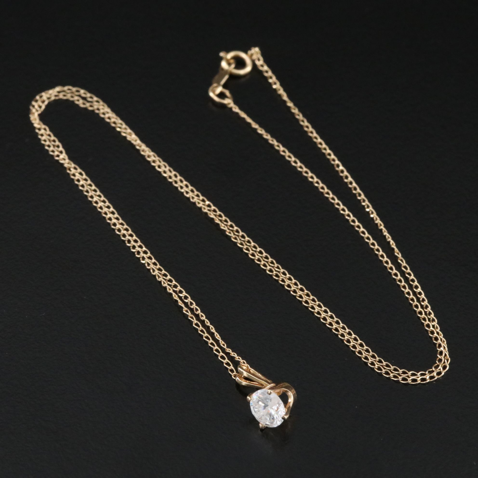 14K 0.50 CT Diamond Pendant Necklace