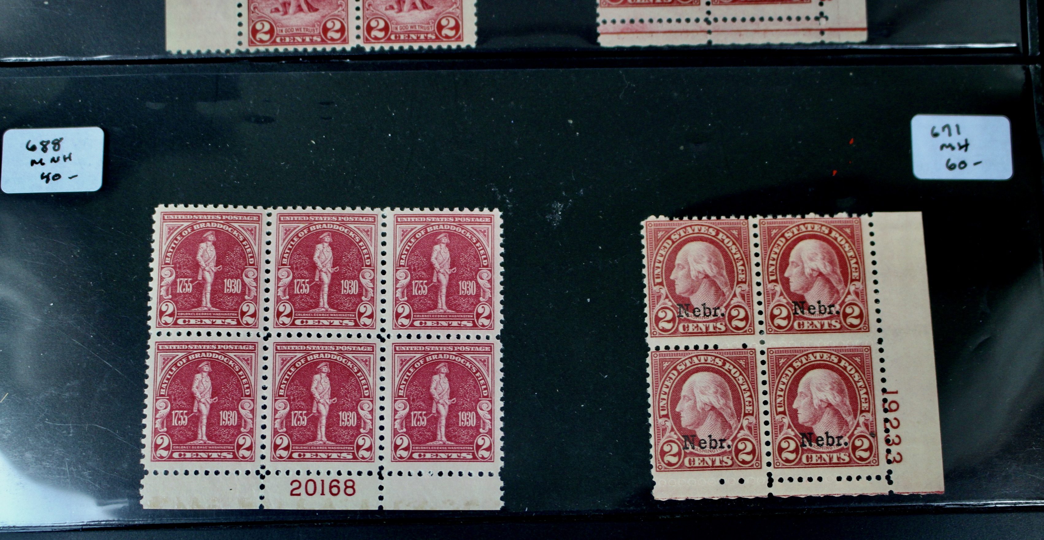 Ten Earlier U.S. Postage Stamp Plate Blocks