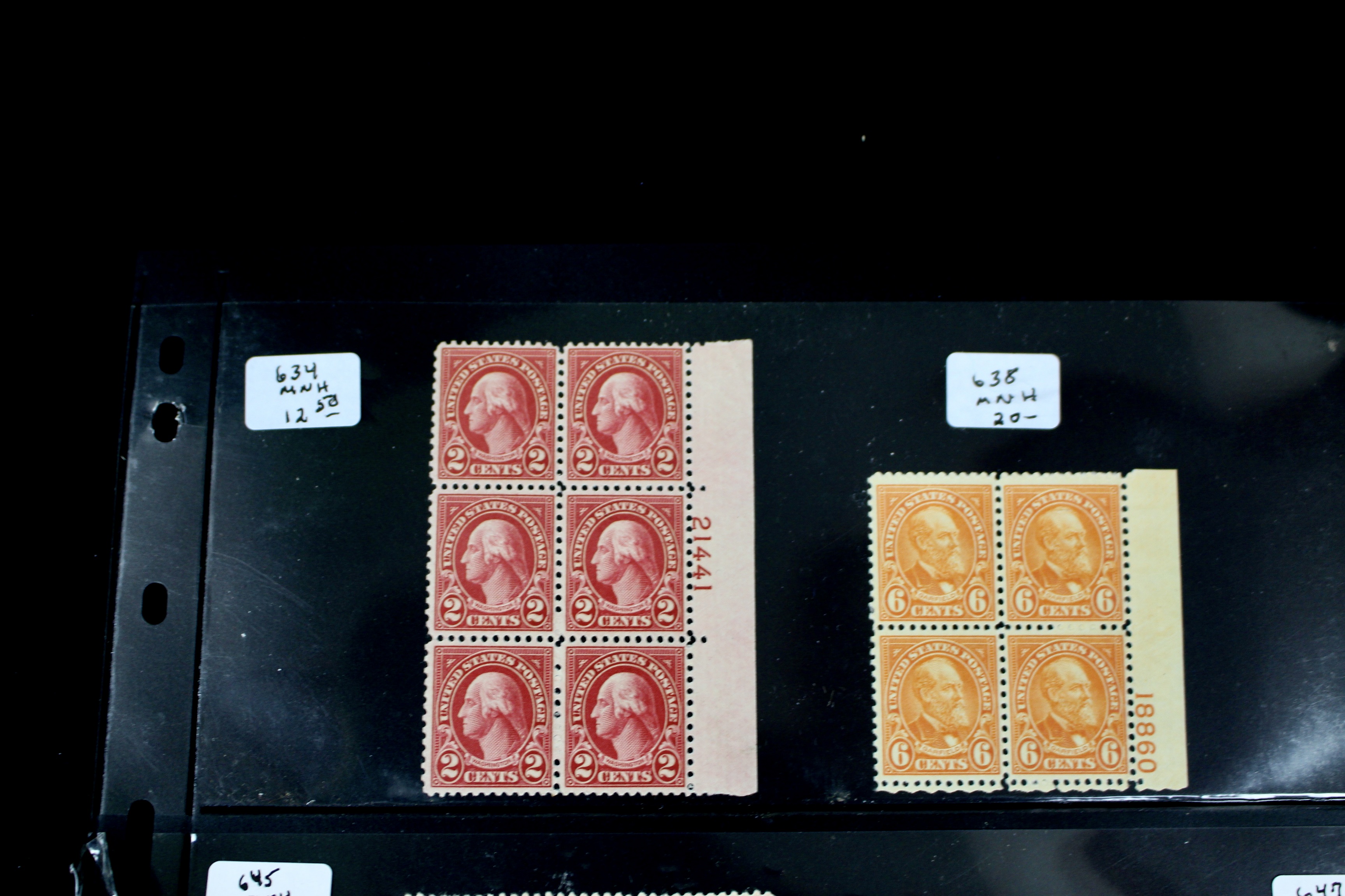 Ten Earlier U.S. Postage Stamp Plate Blocks