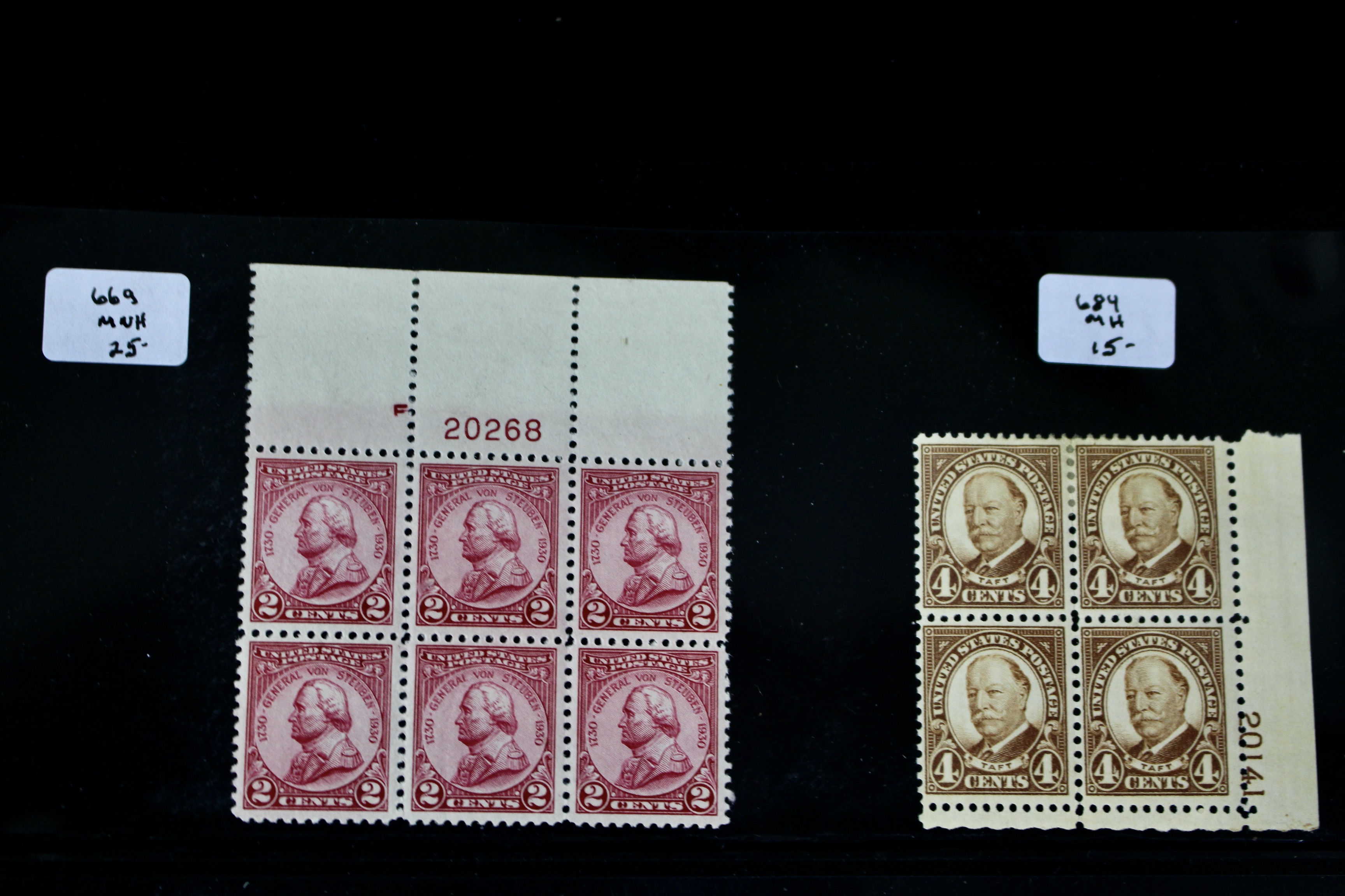 Ten Earlier U.S. Postage Stamp Plate Blocks