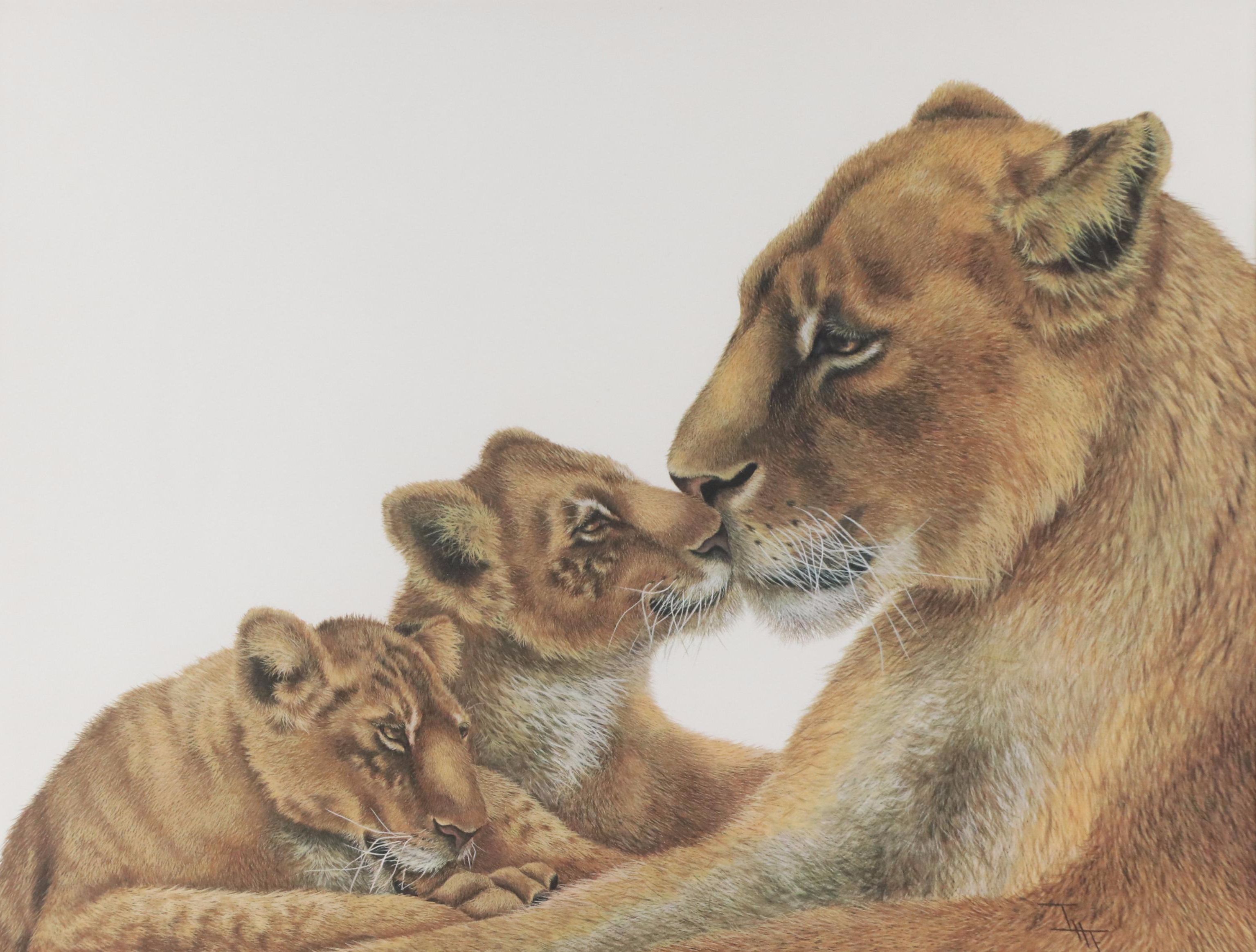 Imogene Farnsworth Lion-Themed Offset Lithographs Including "Lion Cub"