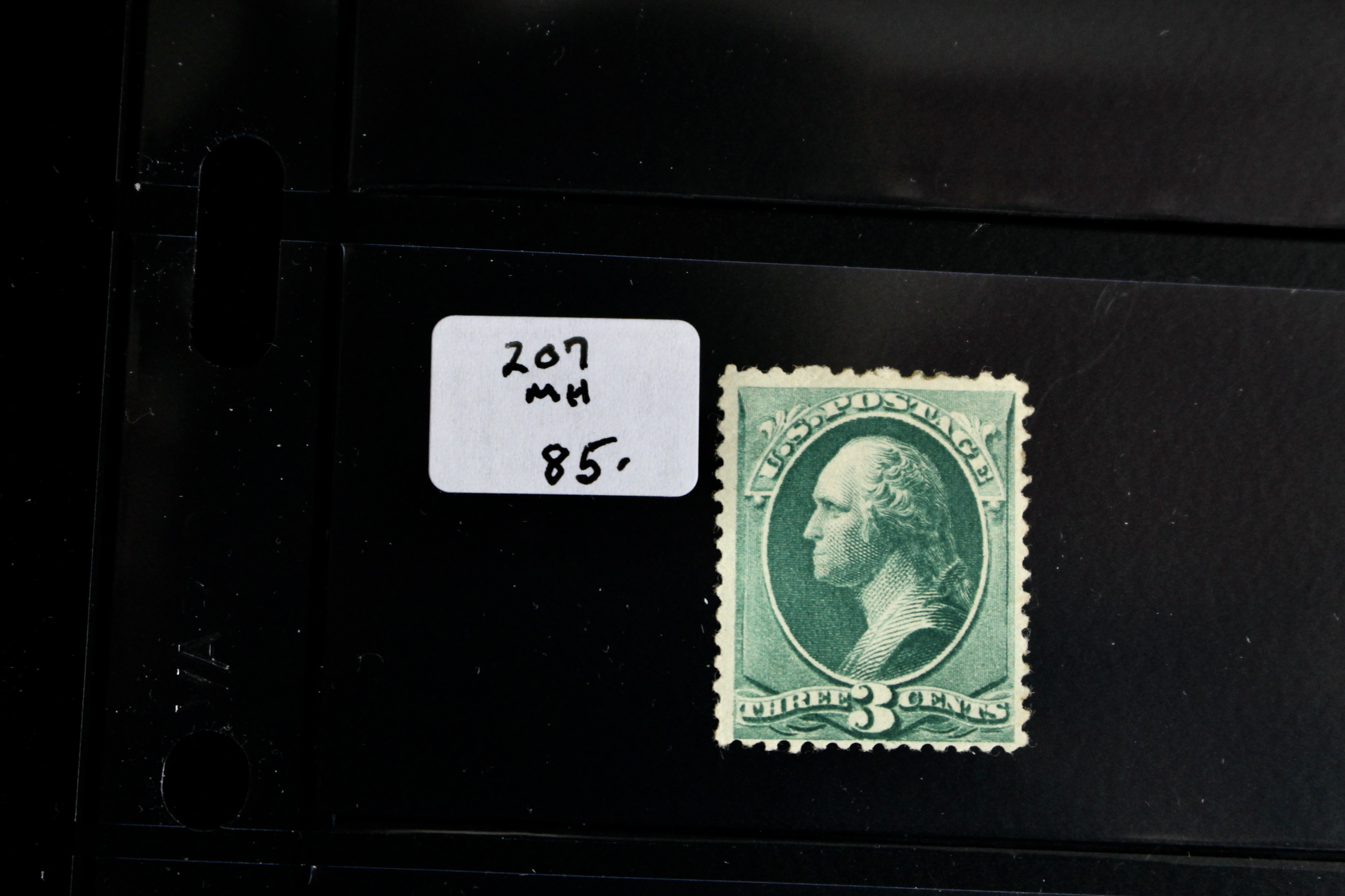 Seven Early Mint Condition U.S. Postage Stamps, Scott 205 to 250