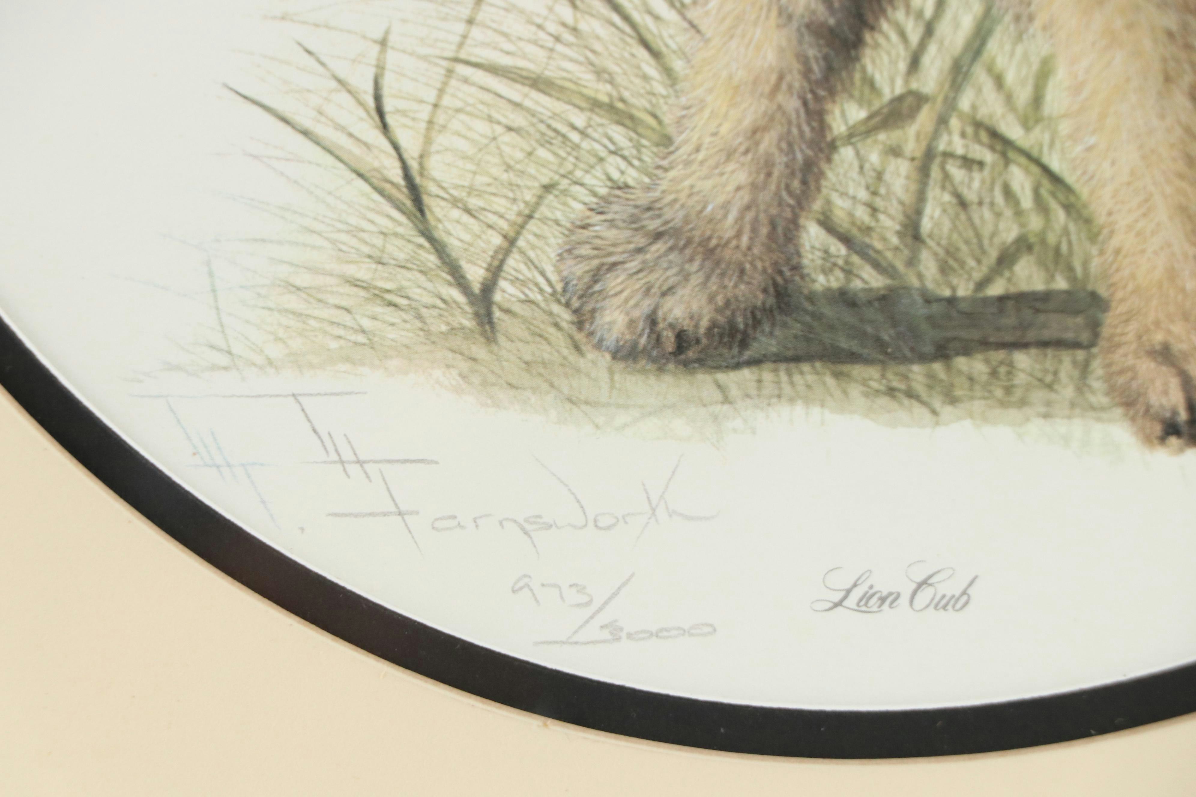 Imogene Farnsworth Lion-Themed Offset Lithographs Including "Lion Cub"