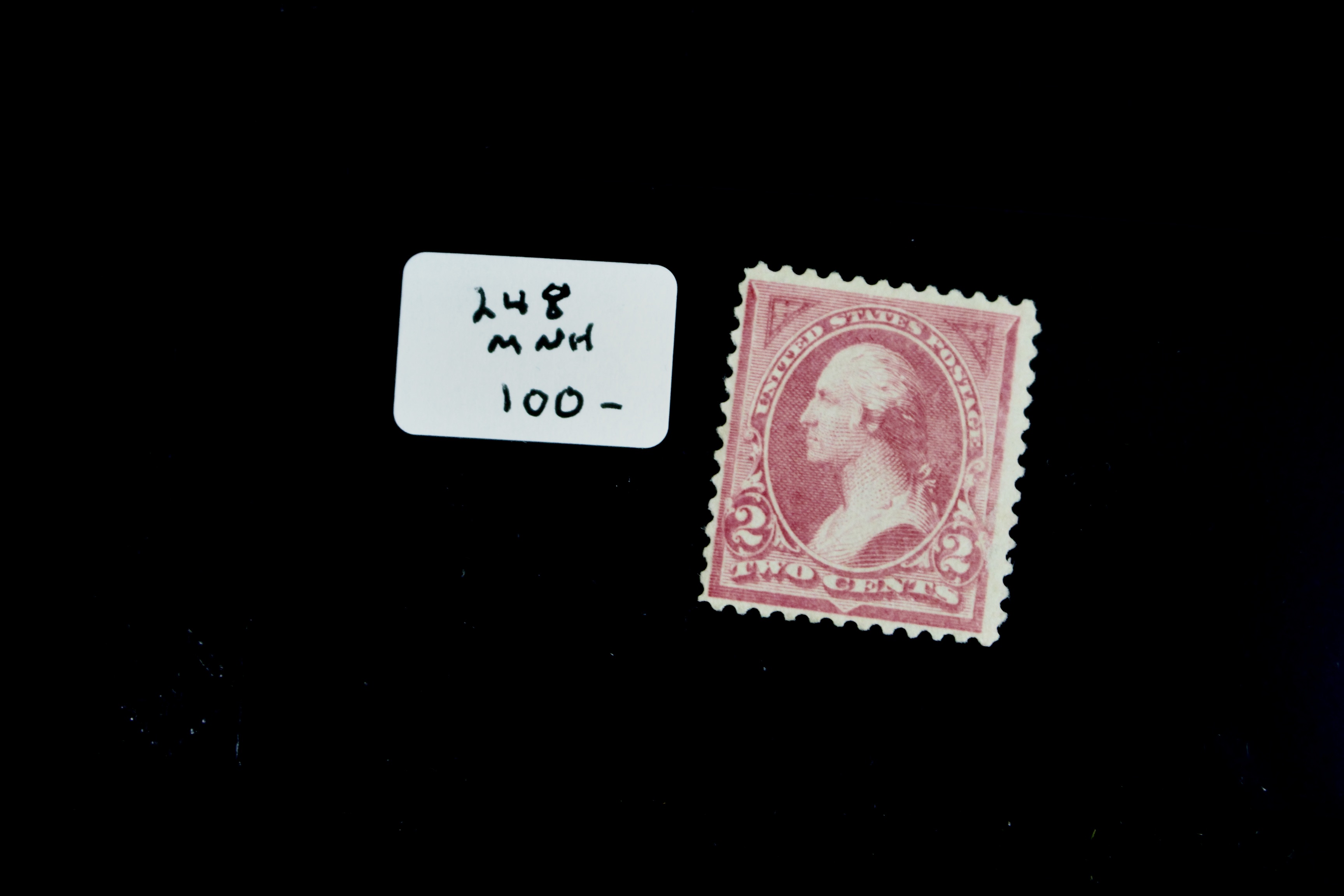 Seven Early Mint Condition U.S. Postage Stamps, Scott 205 to 250