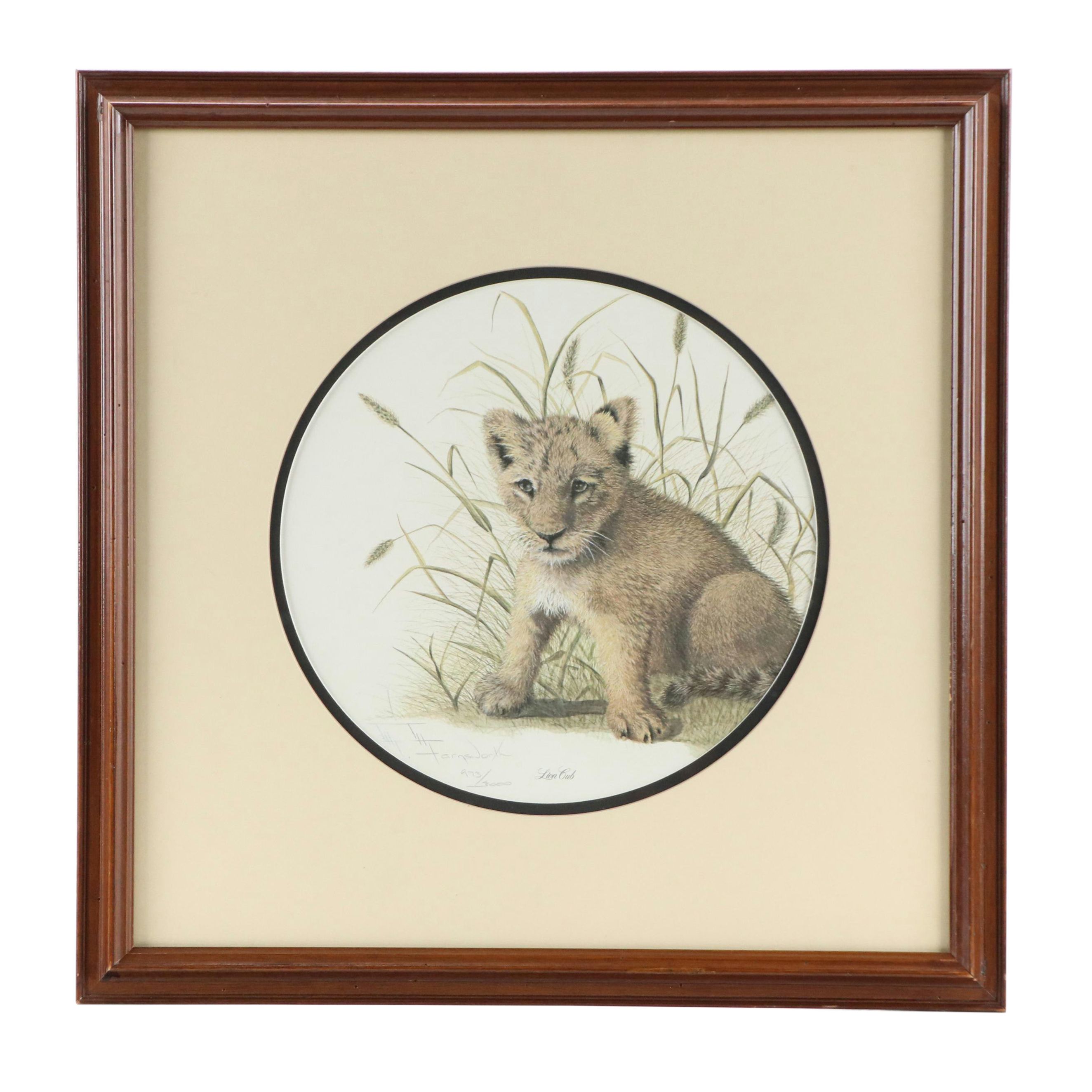 Imogene Farnsworth Lion-Themed Offset Lithographs Including "Lion Cub"