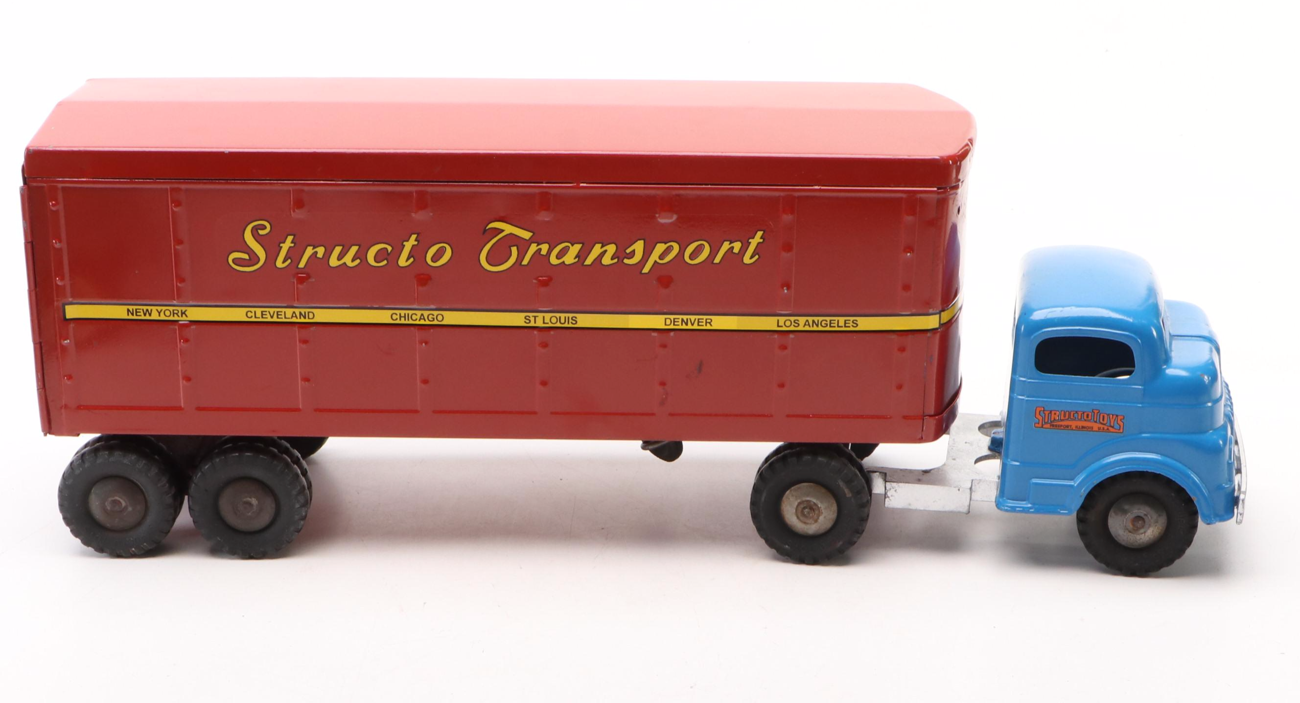 StructoToys Pressed Steel Toy Trucks, Mid-20th Century