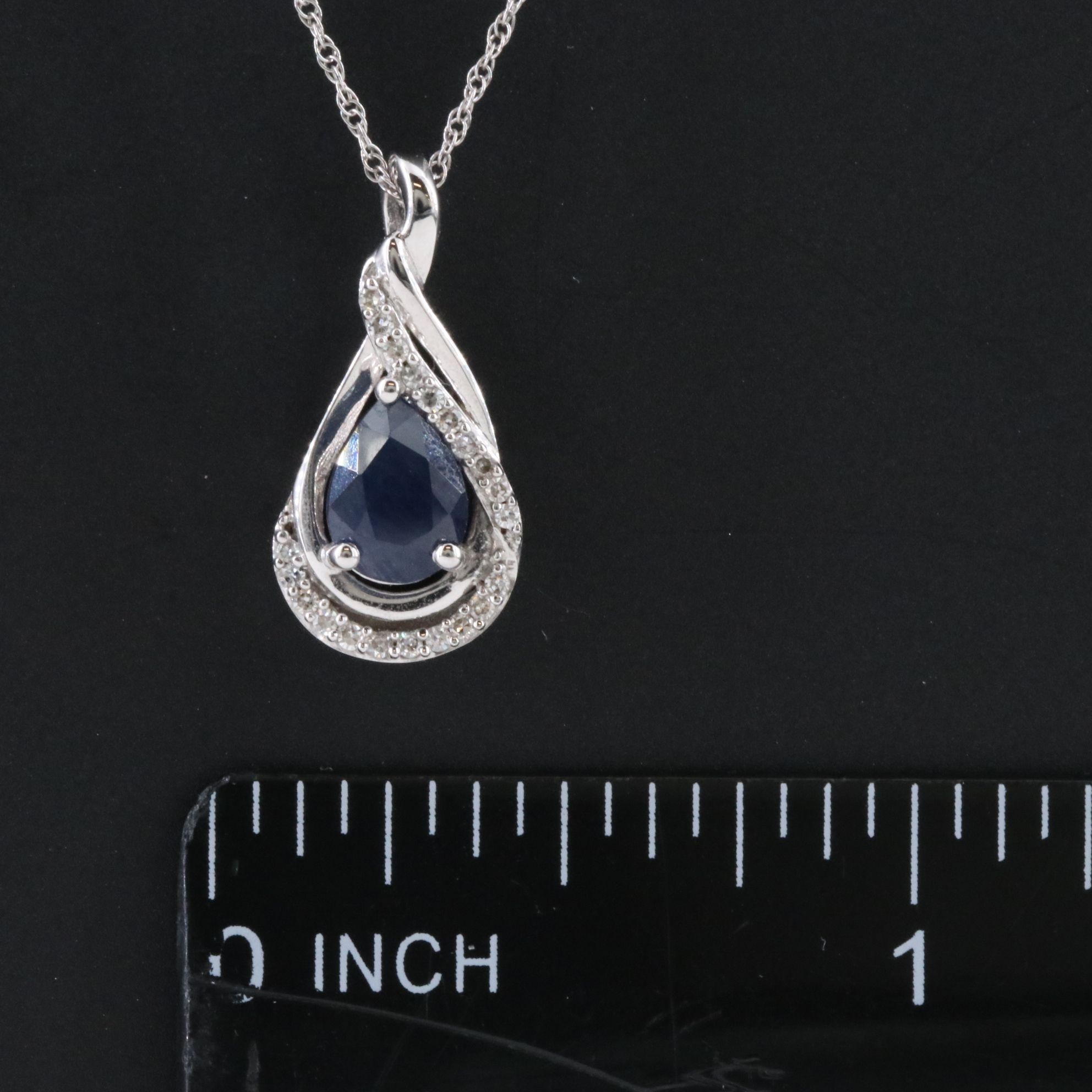 14K Sapphire and Diamond Pendant Necklace