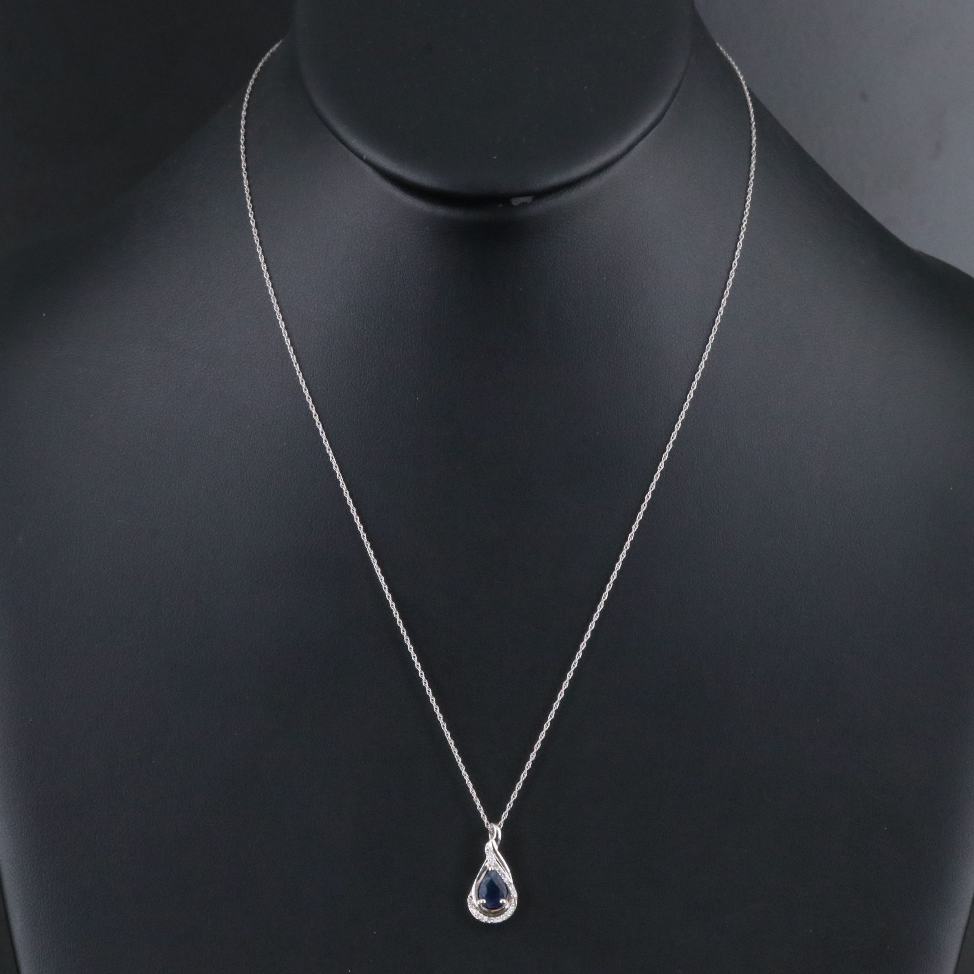 14K Sapphire and Diamond Pendant Necklace