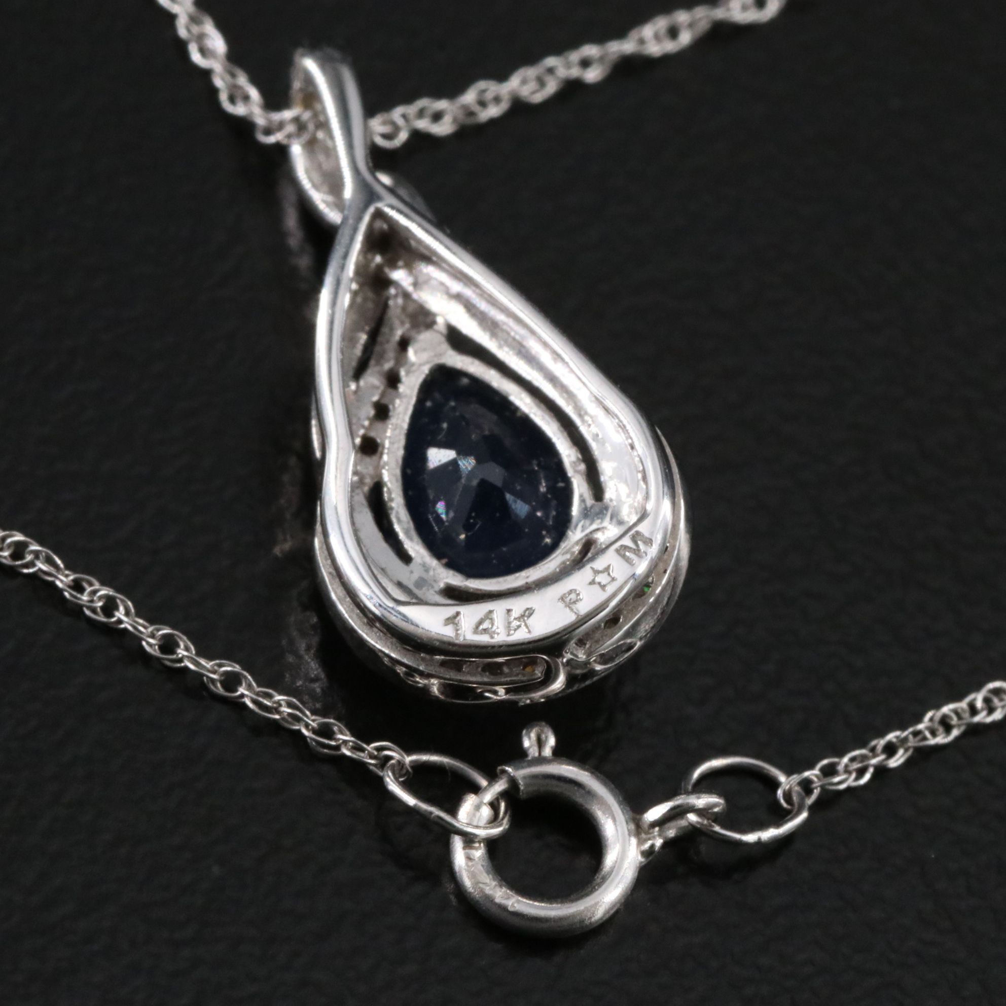 14K Sapphire and Diamond Pendant Necklace