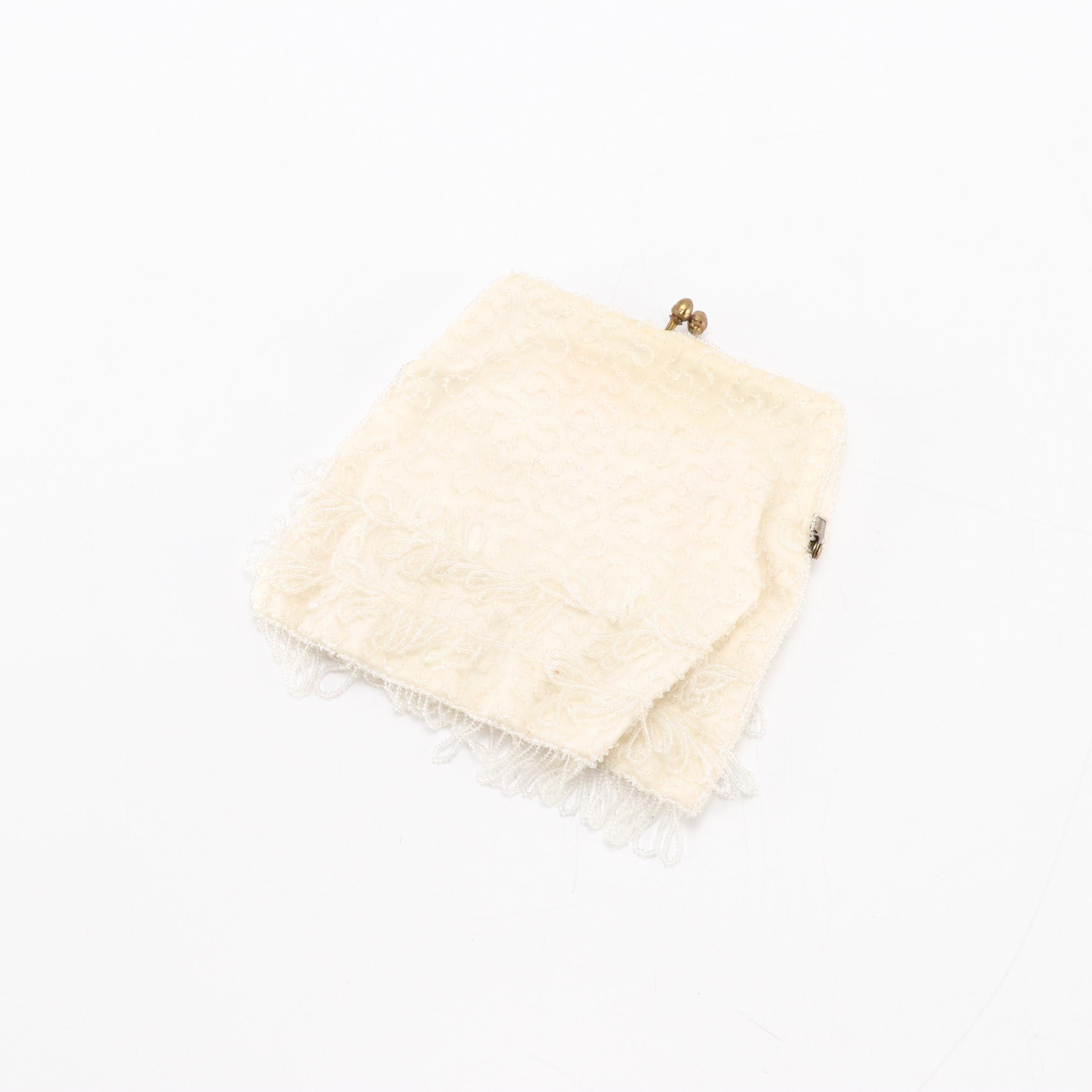 Belgian Beaded Bag for Shillito's and Other Glove Clips, Mid-20th Century