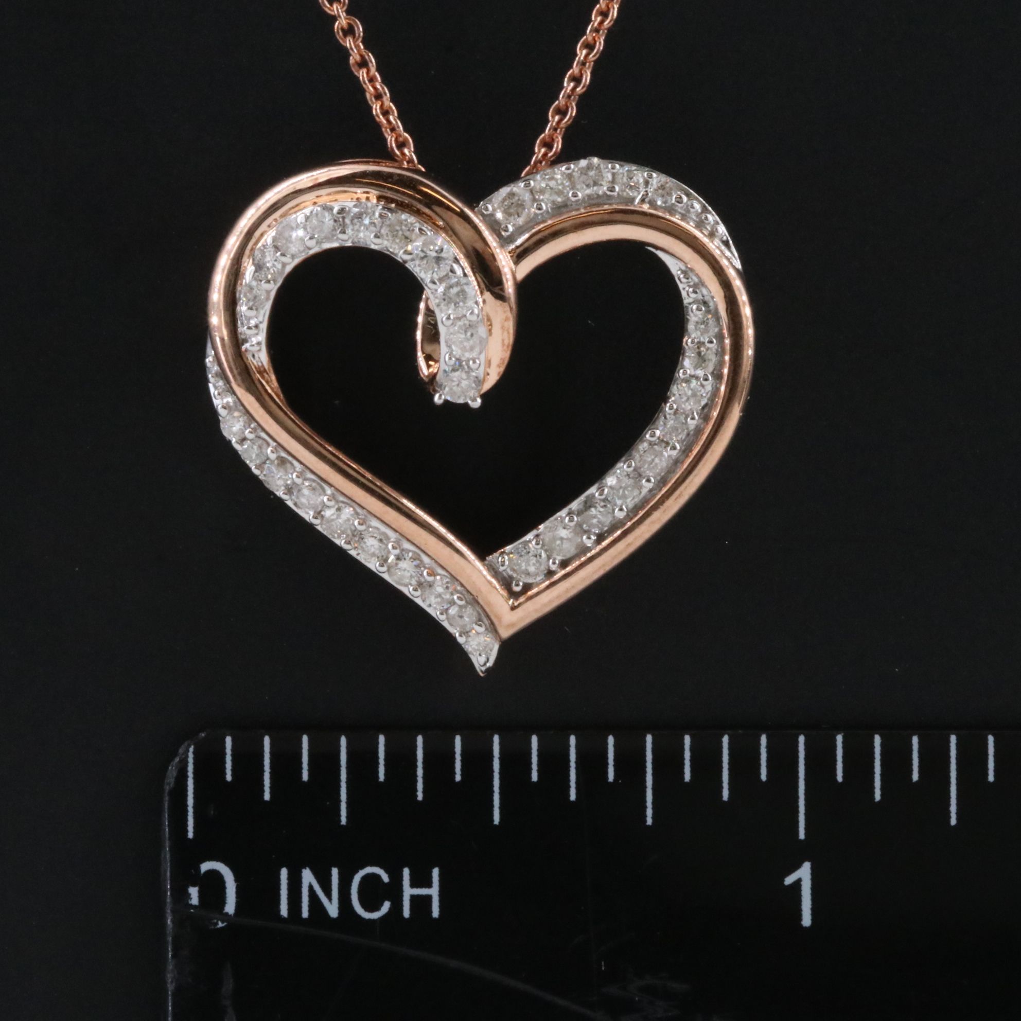 Sterling Diamond Heart Pendant Necklace