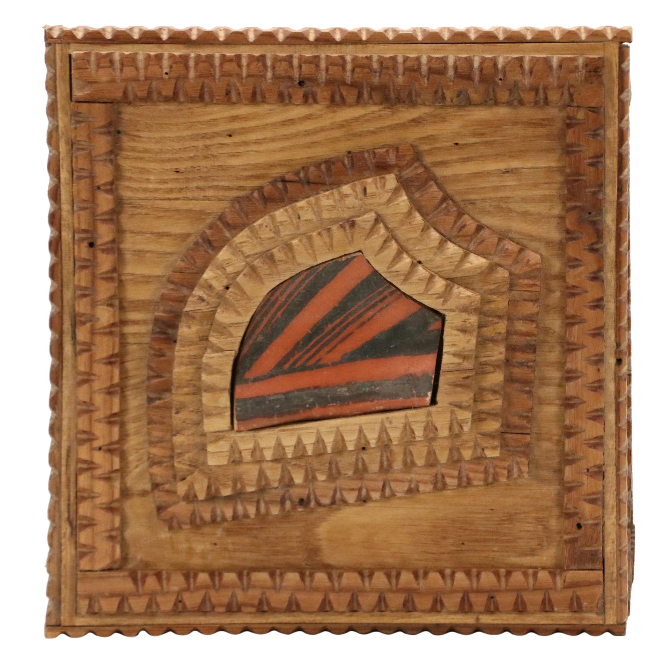Robert Beaven Tramp Art Chip-Carved Box