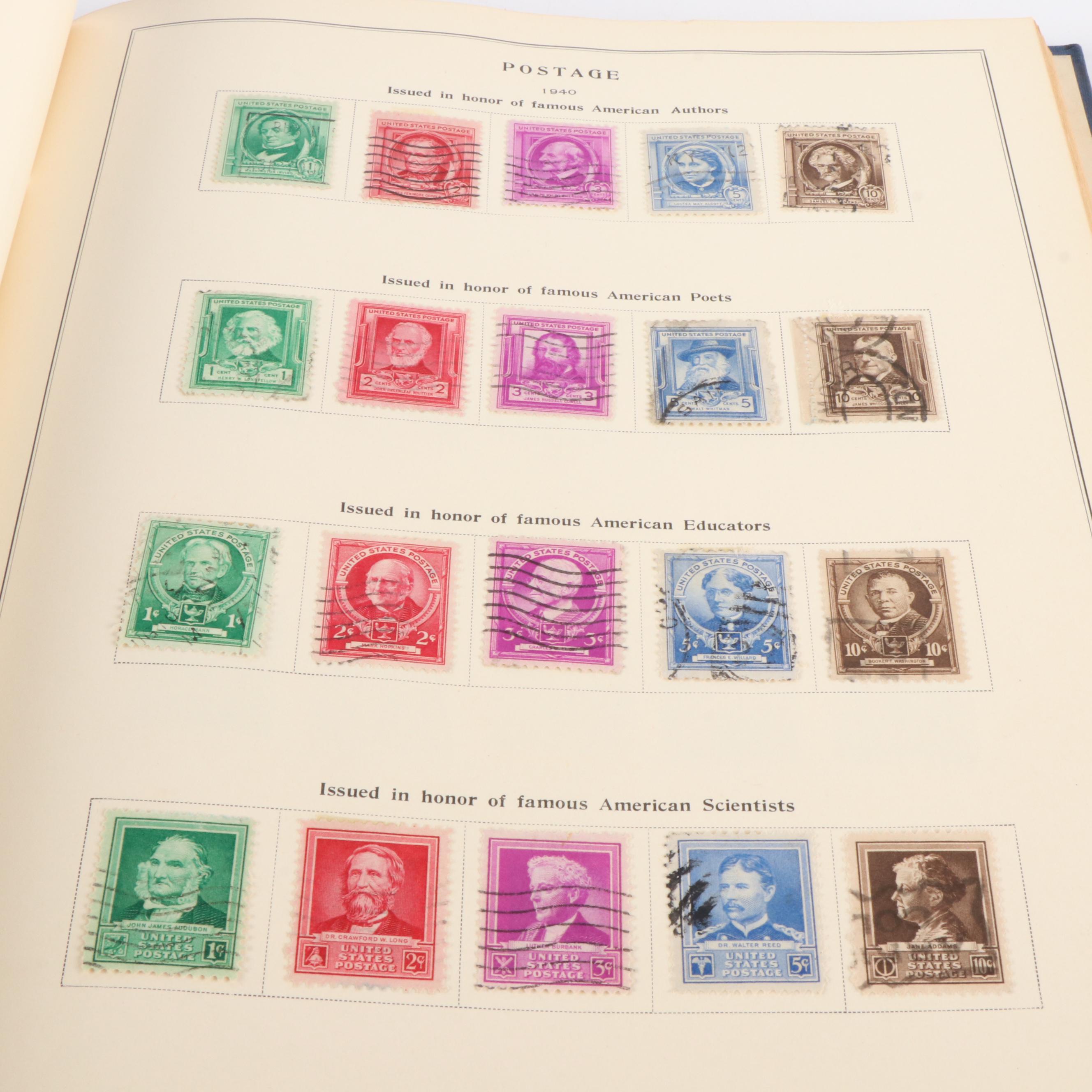 Five Albums of Antique to Vintage U.S. Postage Stamps and More