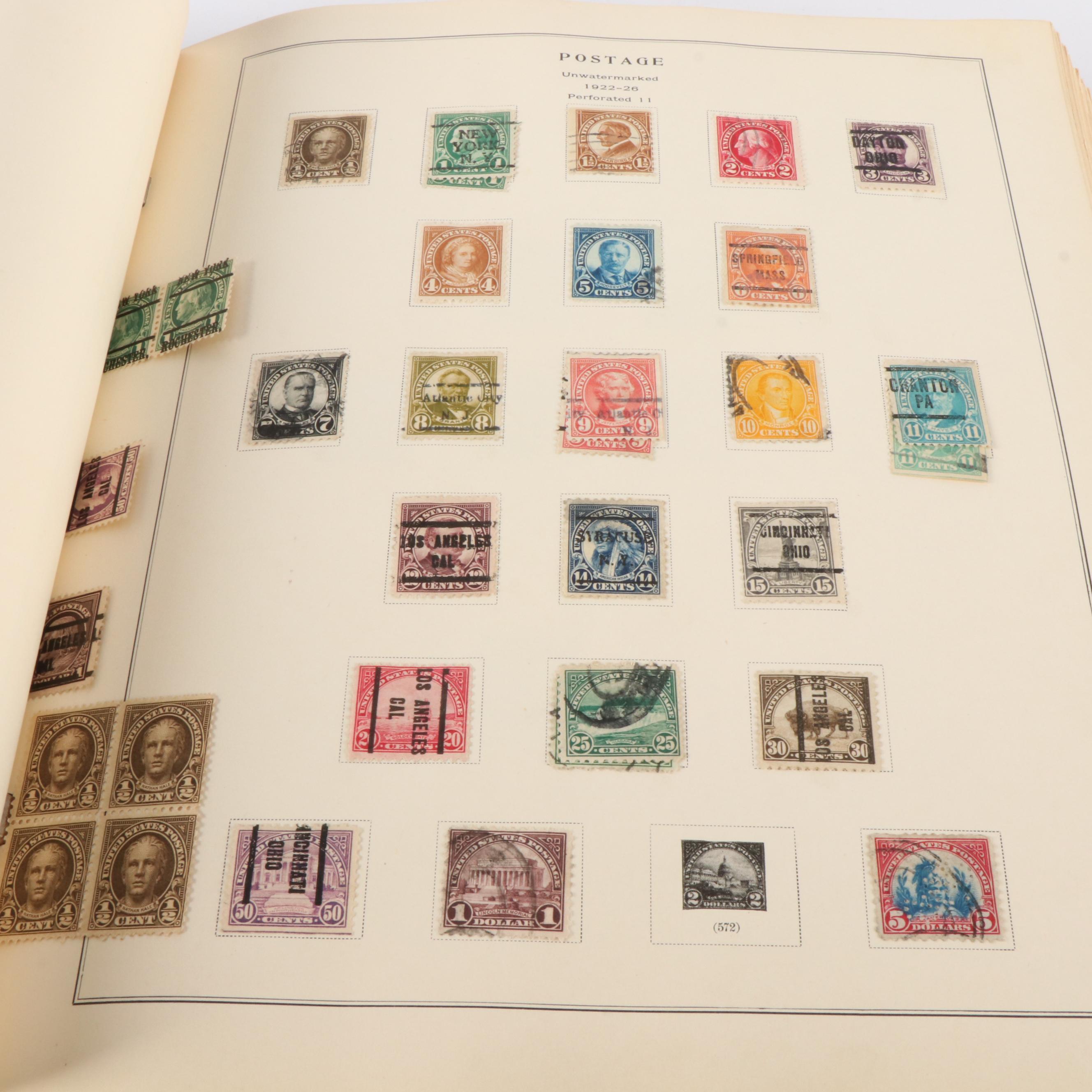 Five Albums of Antique to Vintage U.S. Postage Stamps and More