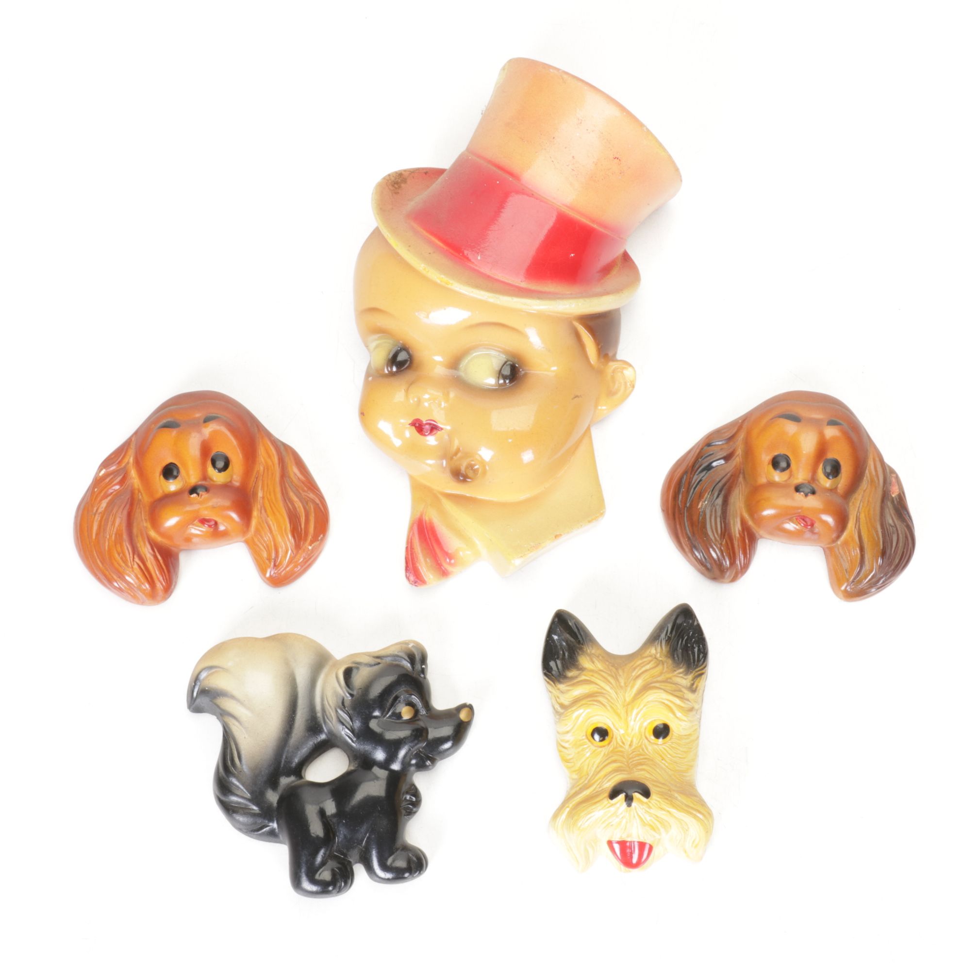 Chalkware Stringholder & Animal Wall Decor