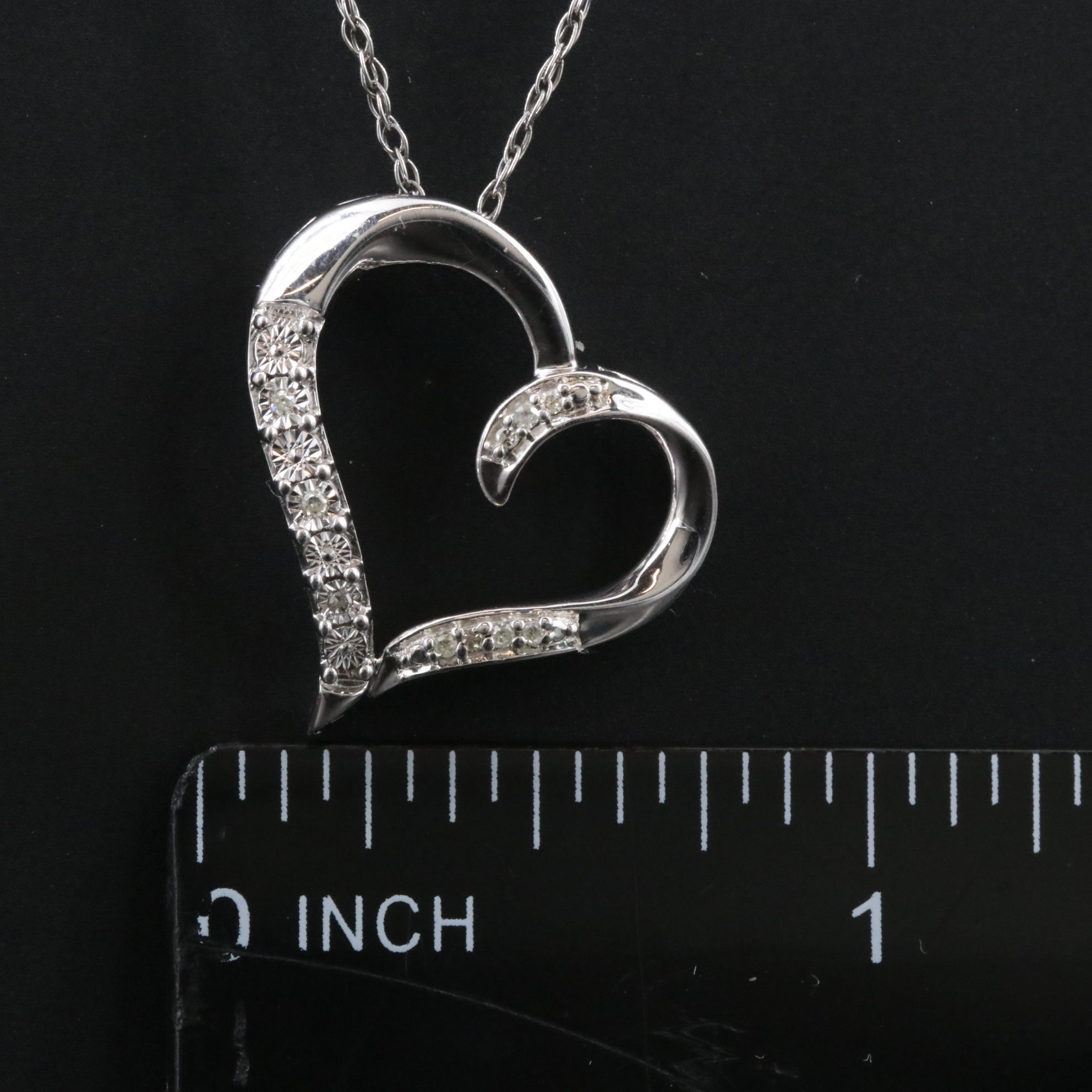 Sterling Diamond Heart Necklace