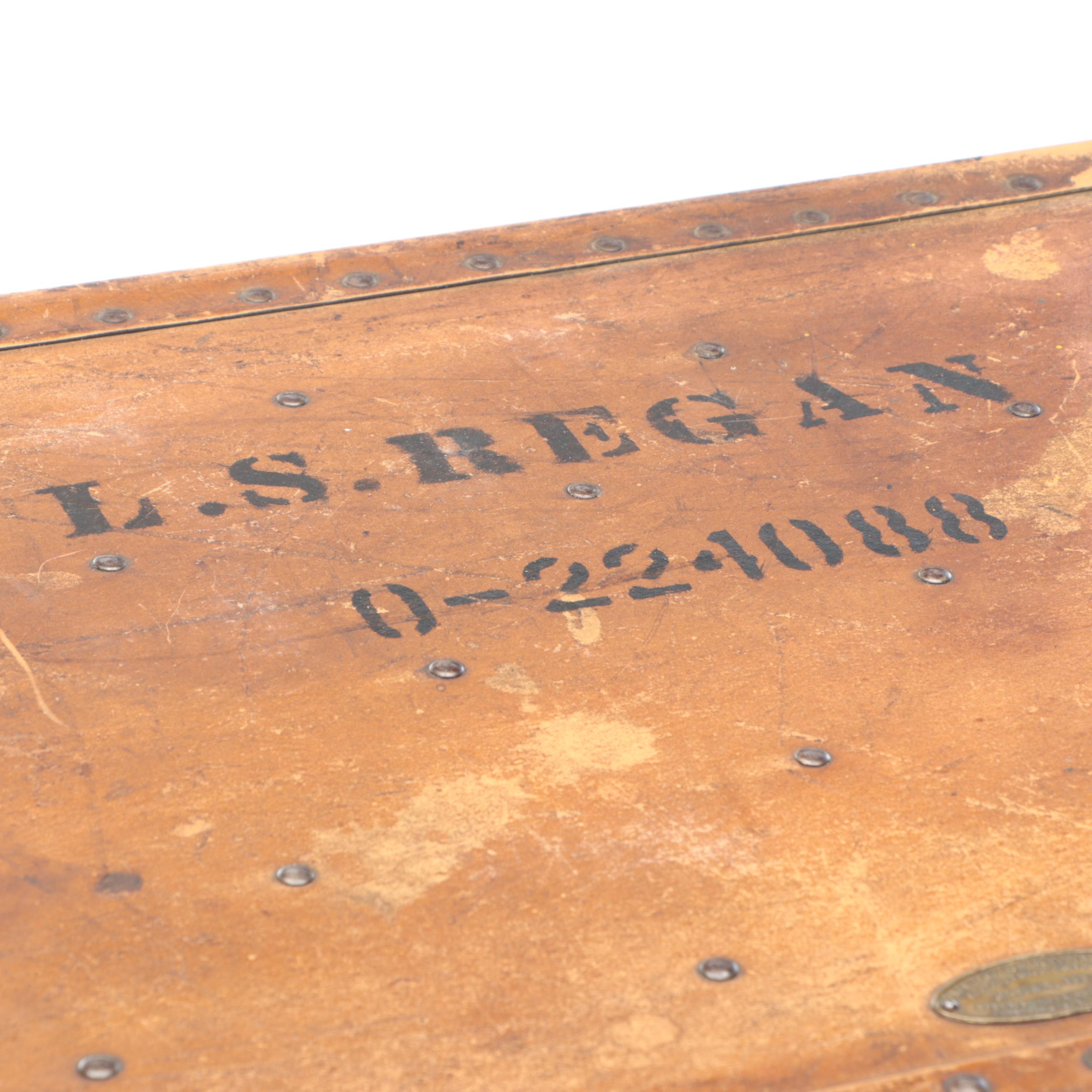 American Hardware Company Military Footlocker Trunk, 1936