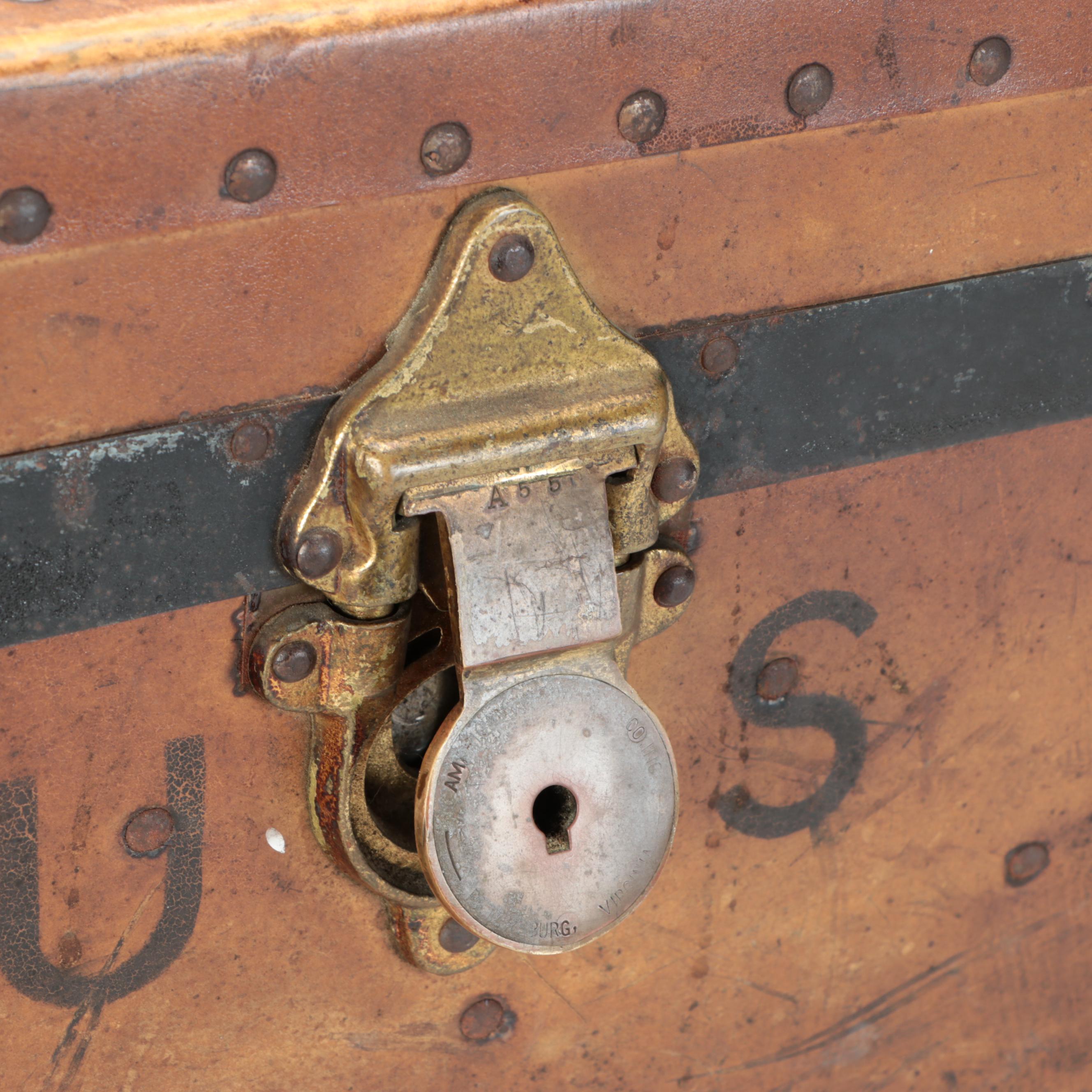 American Hardware Company Military Footlocker Trunk, 1936
