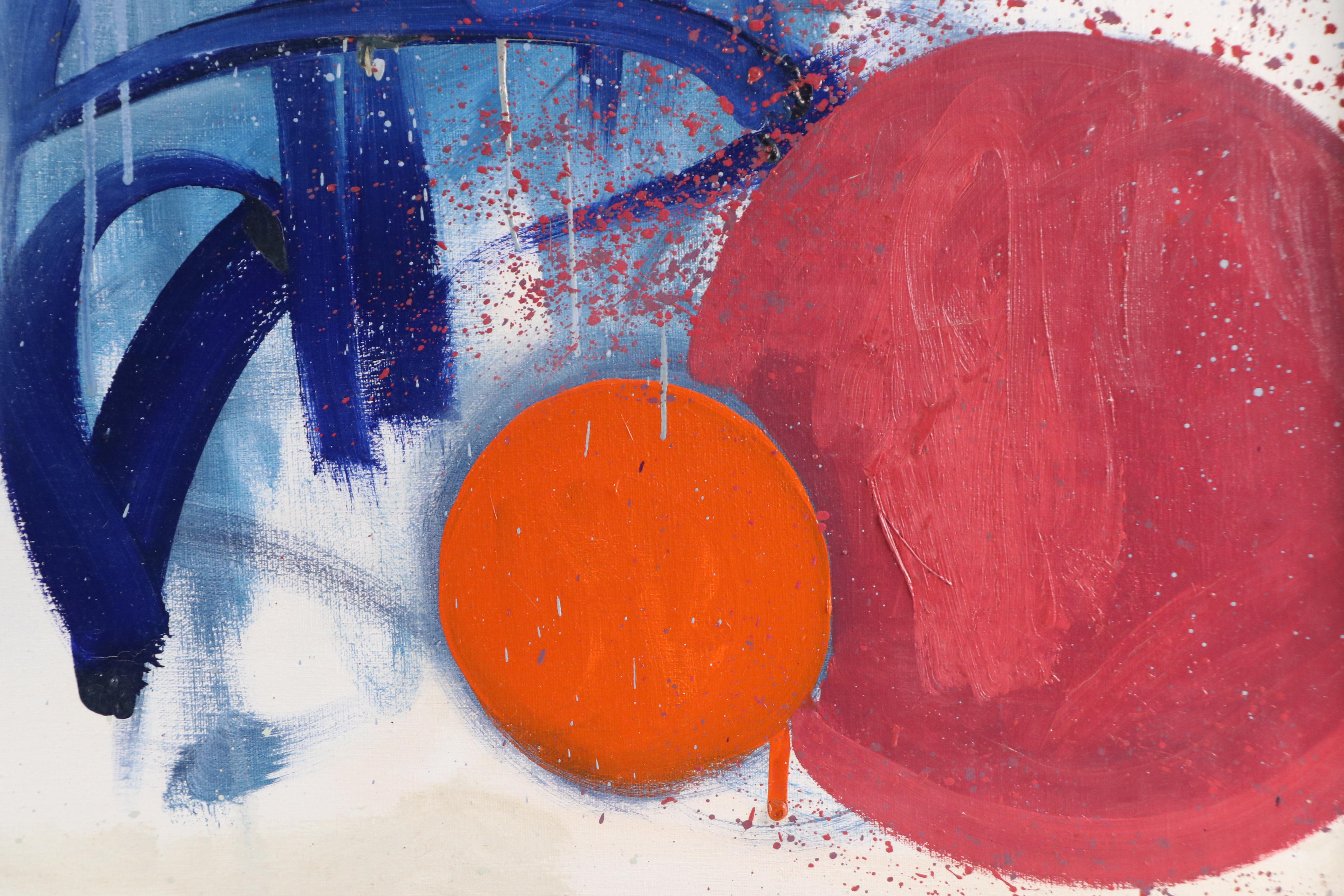 Walter Stomps Abstract Acrylic Painting "Five Circles E + C," 1963