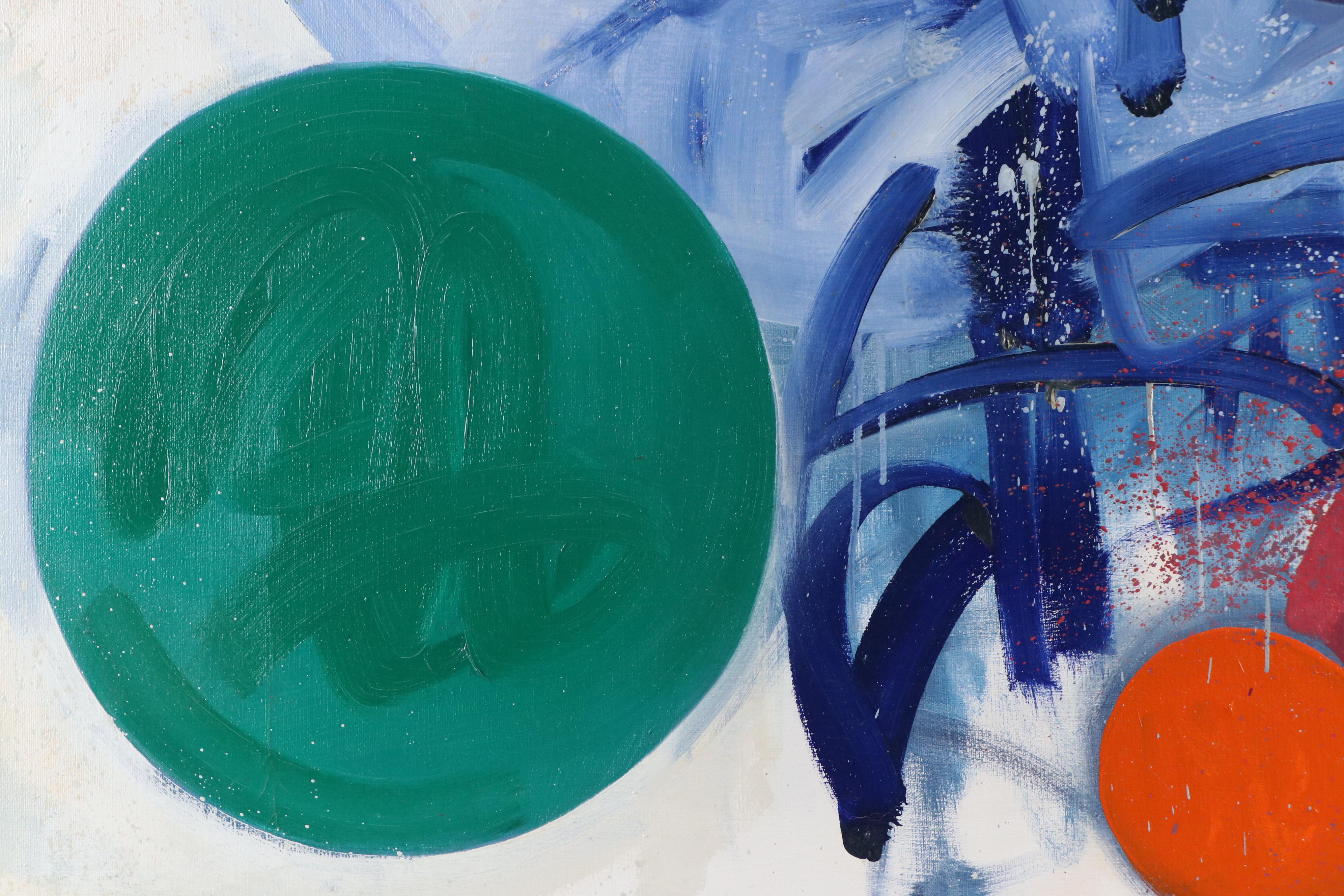 Walter Stomps Abstract Acrylic Painting "Five Circles E + C," 1963