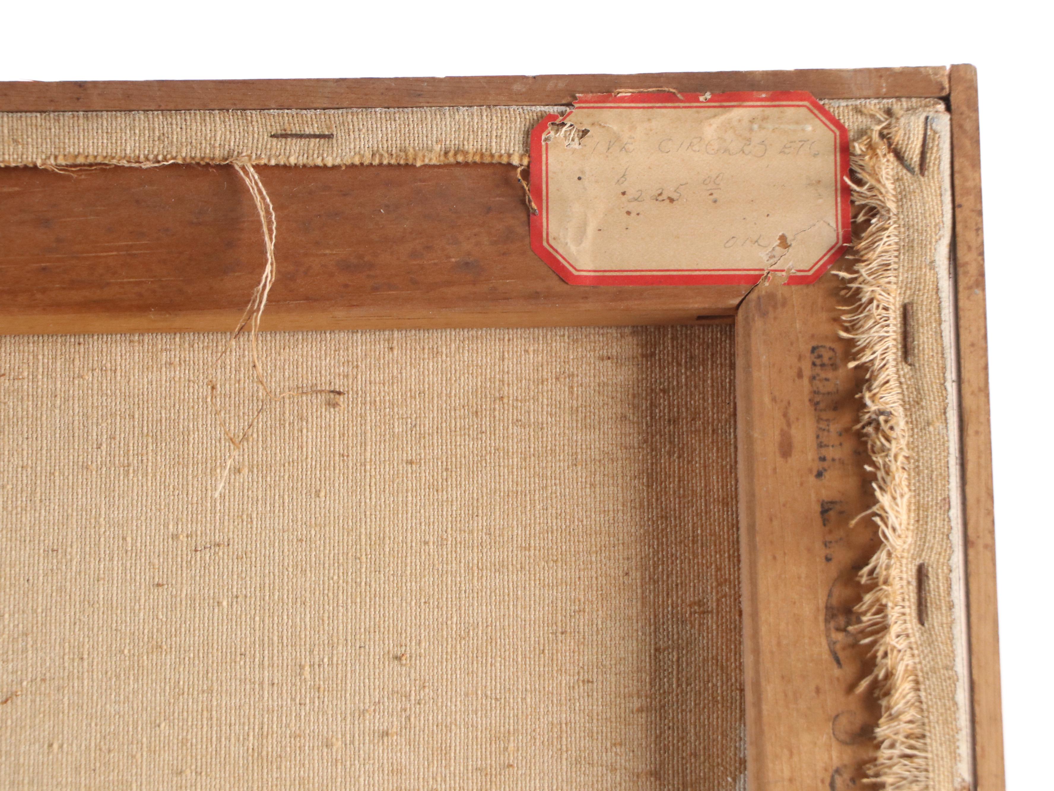 Walter Stomps Abstract Acrylic Painting "Five Circles E + C," 1963