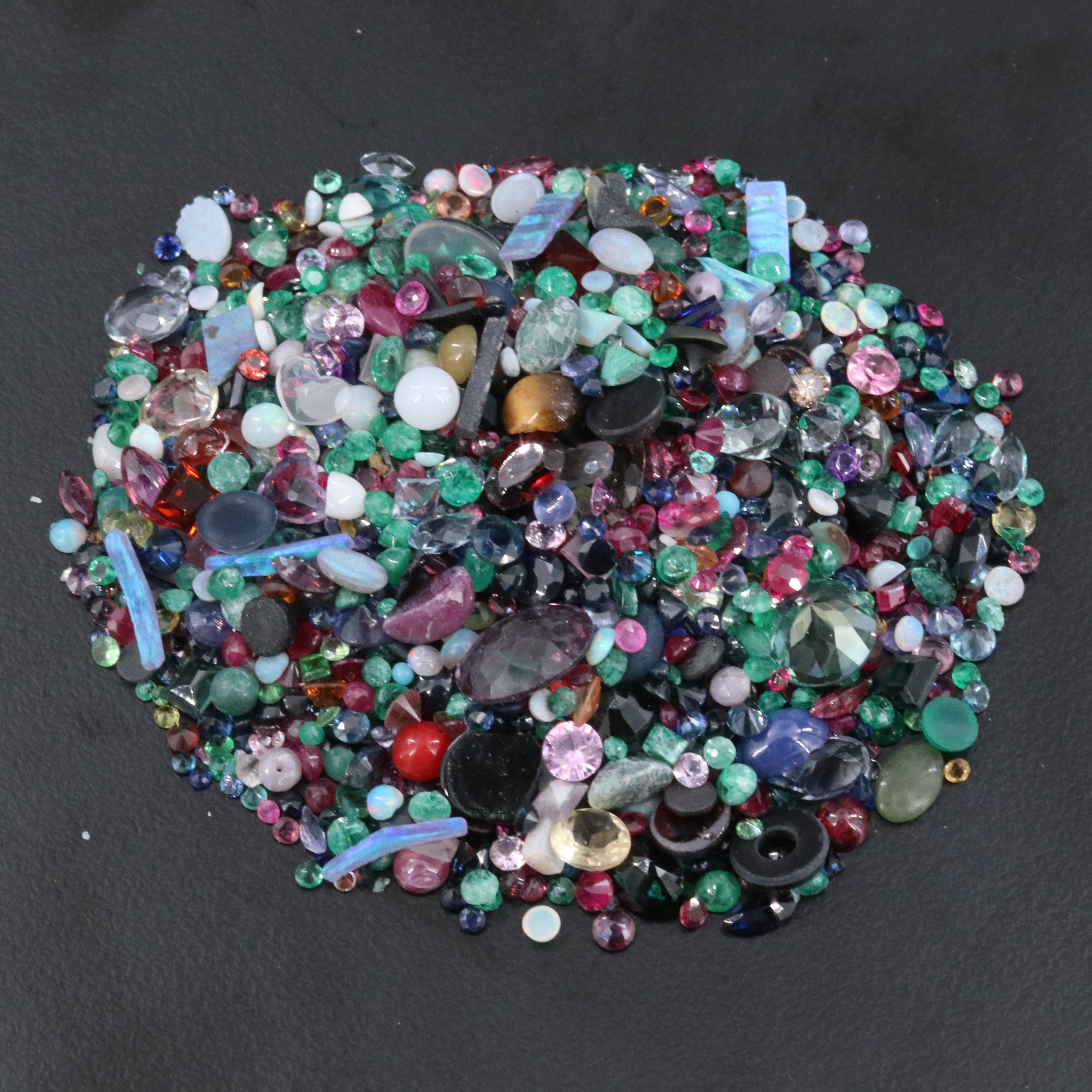 Loose 144.82 CTW Gemstone Lot Including Tiger's Eye, Malachite and Opal