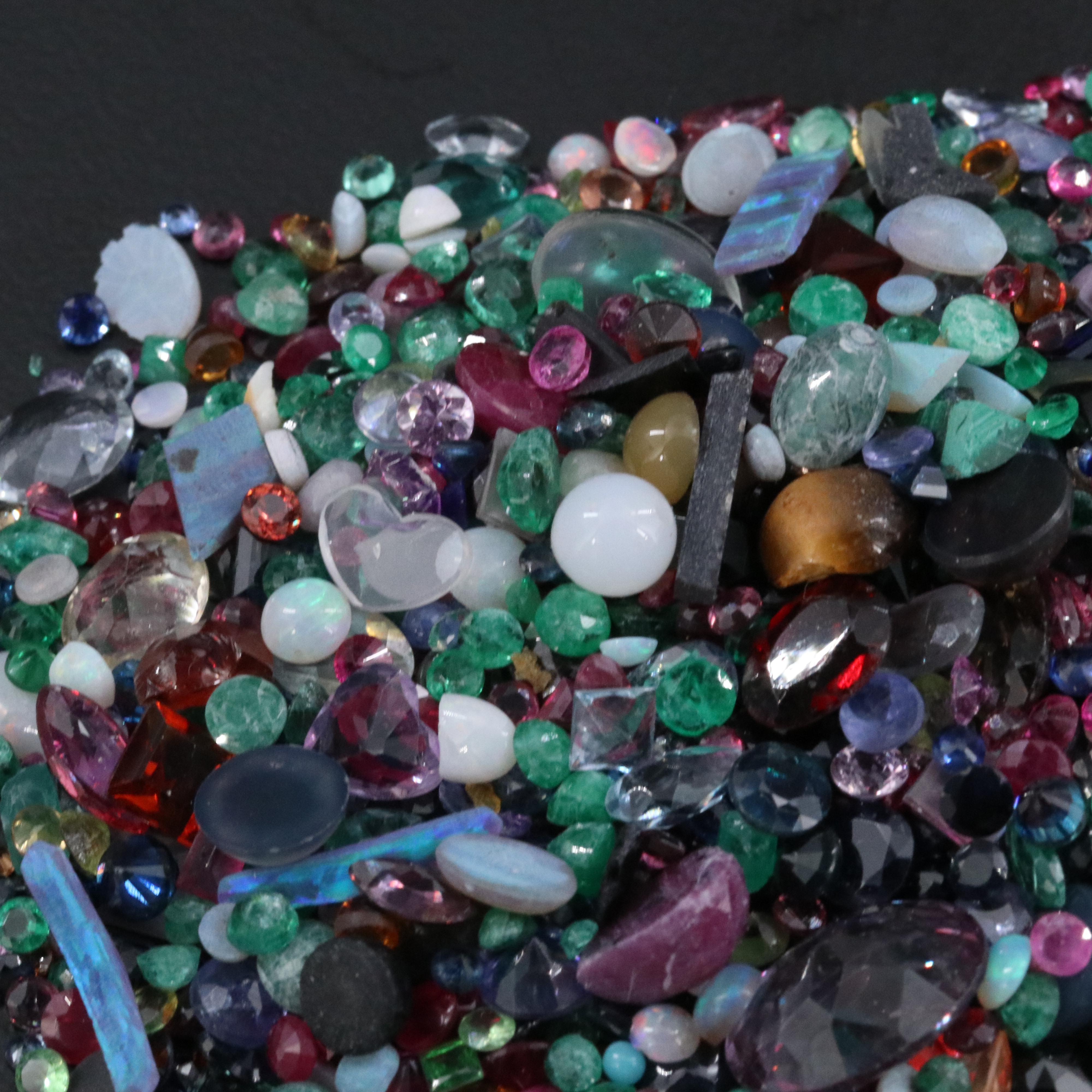 Loose 144.82 CTW Gemstone Lot Including Tiger's Eye, Malachite and Opal