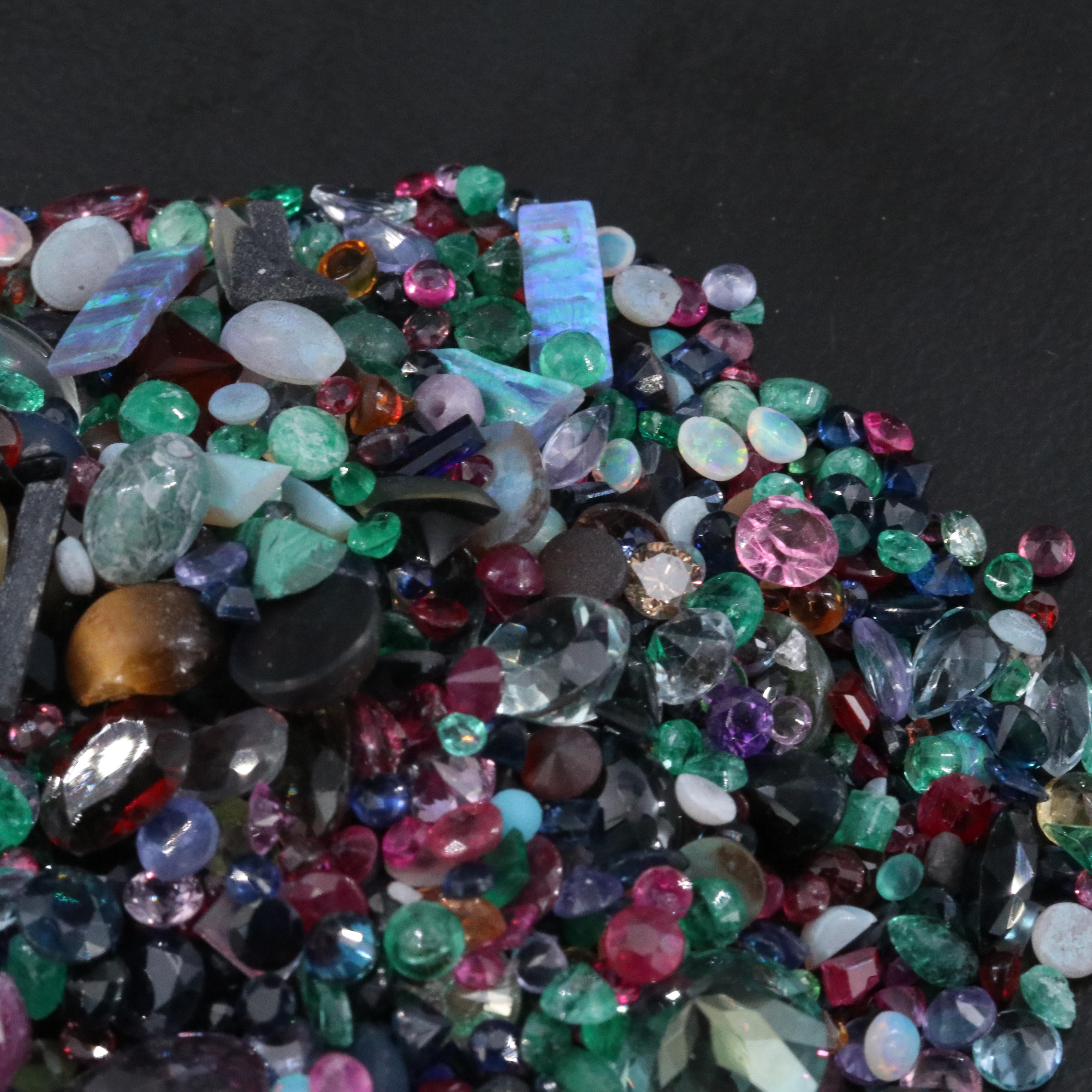 Loose 144.82 CTW Gemstone Lot Including Tiger's Eye, Malachite and Opal