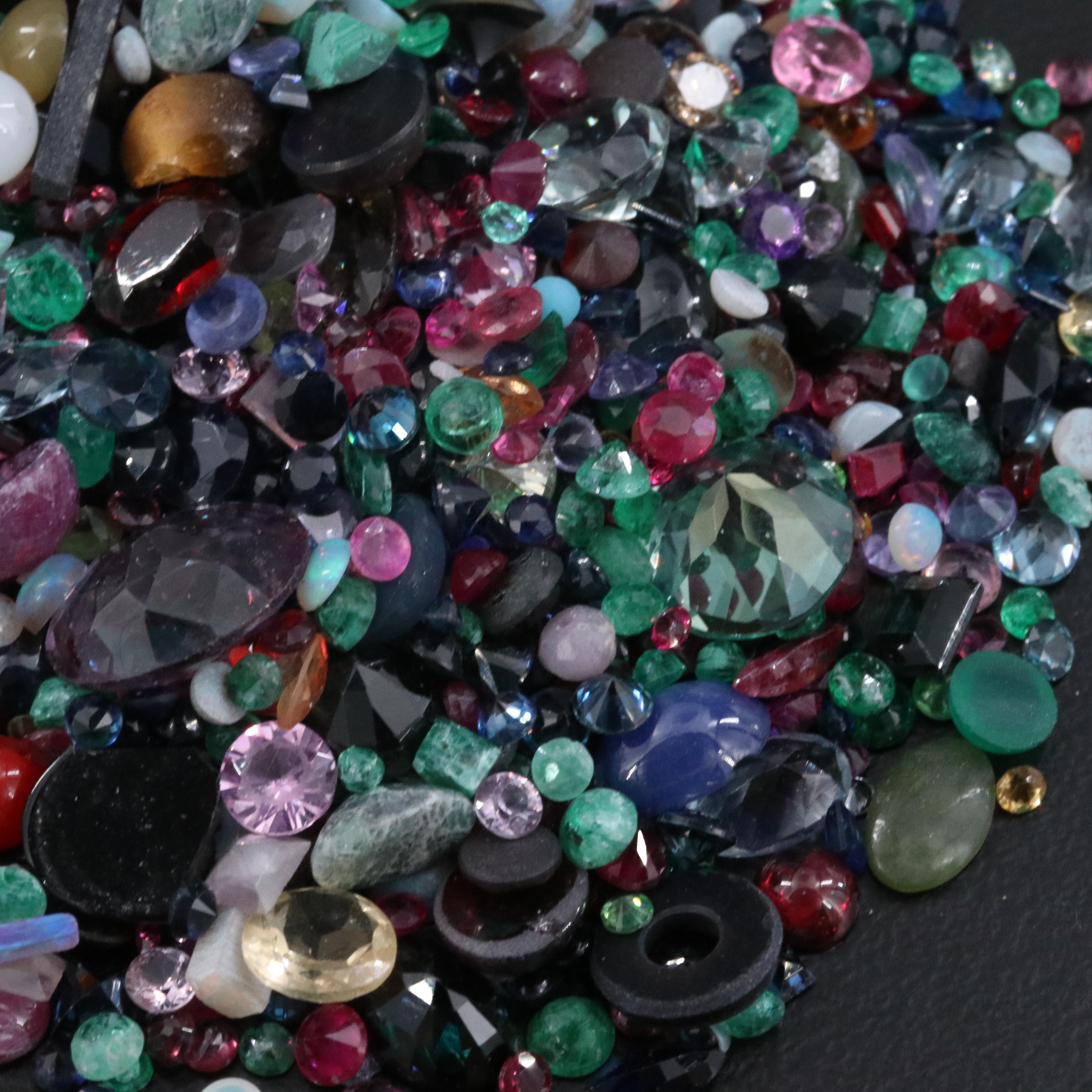 Loose 144.82 CTW Gemstone Lot Including Tiger's Eye, Malachite and Opal