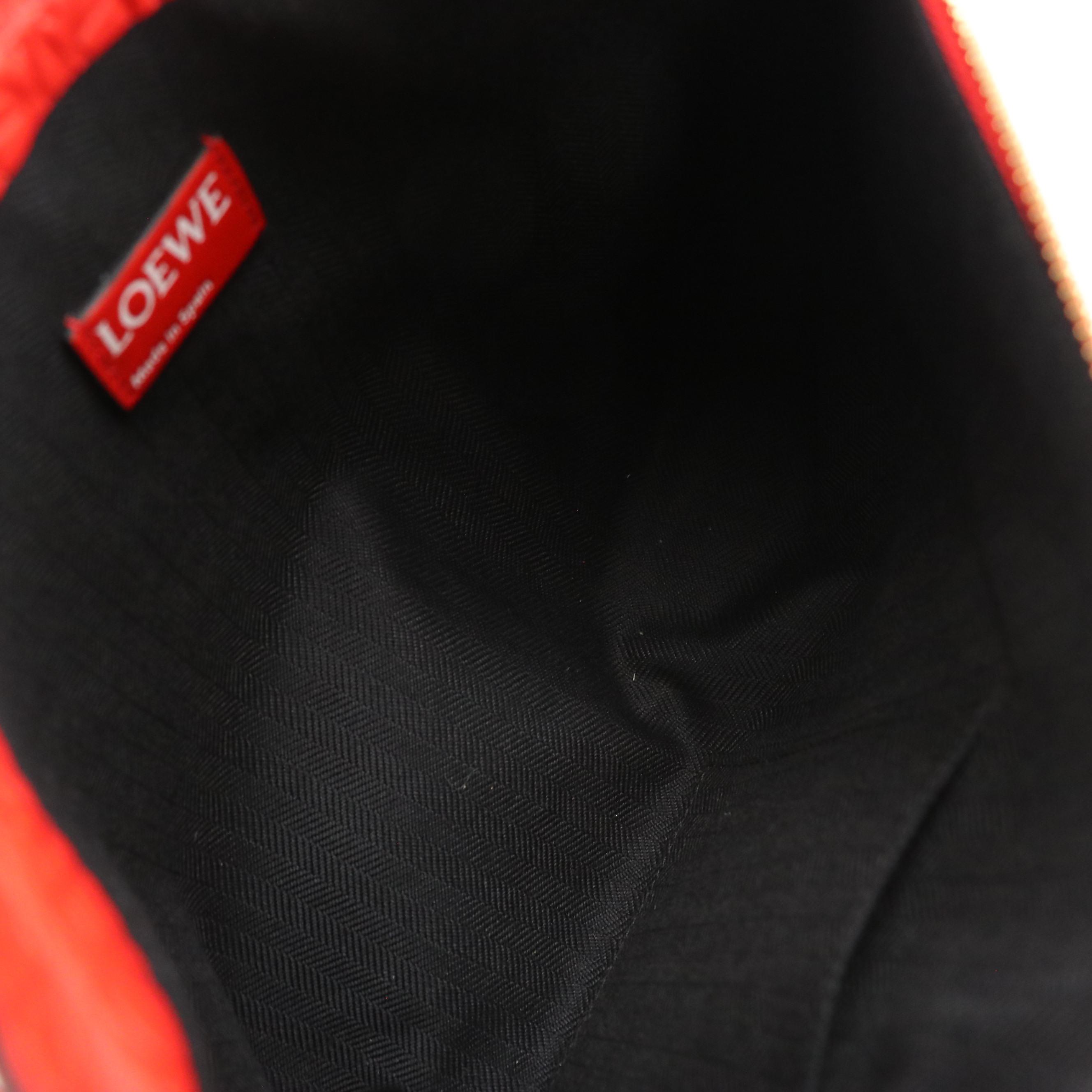 Loewe Zippered T Pouch in Bright Red Repeat Anagram Leather