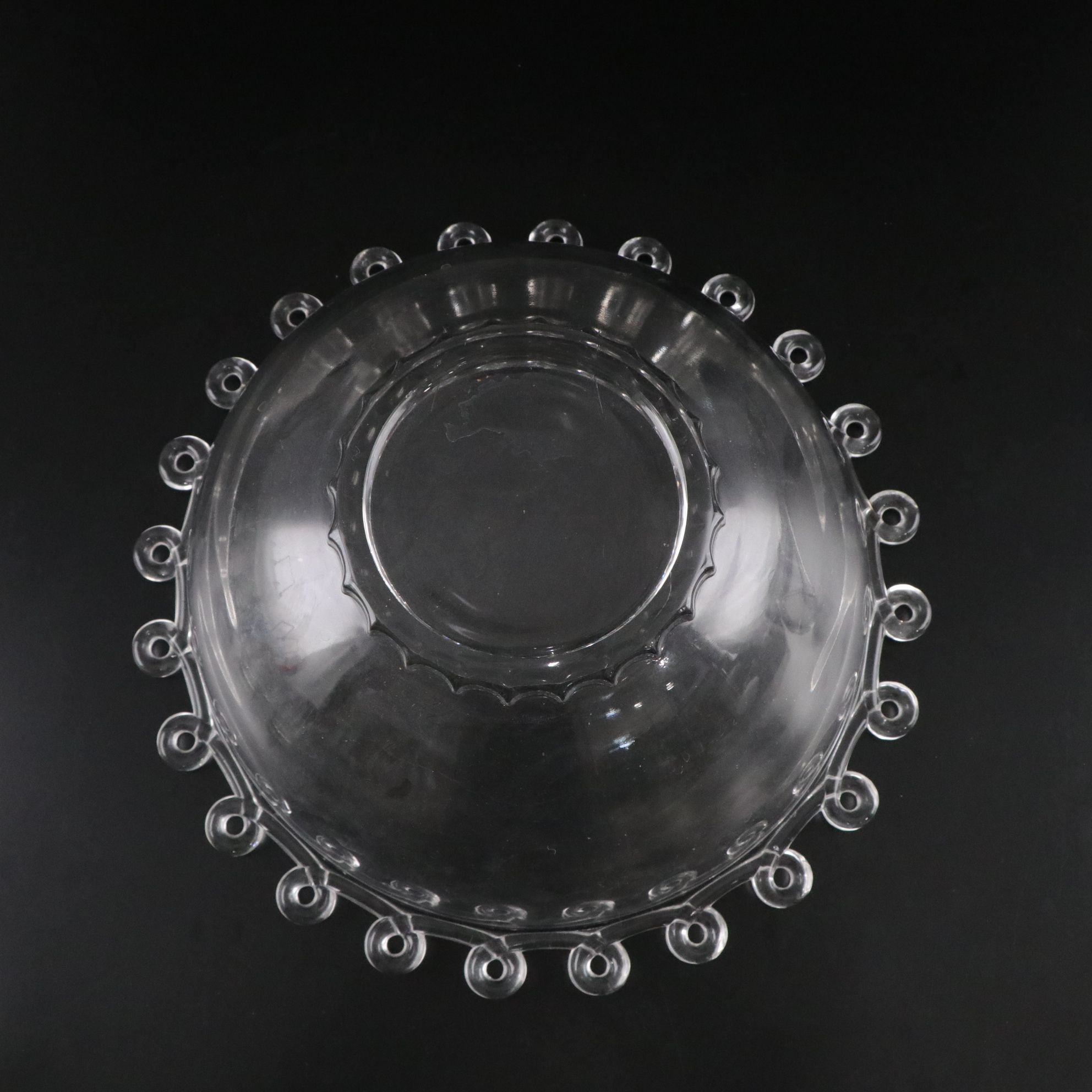 Heisey "Lariat" Glass Punch Bowl, Underplate, Ladle, and 12 Cups