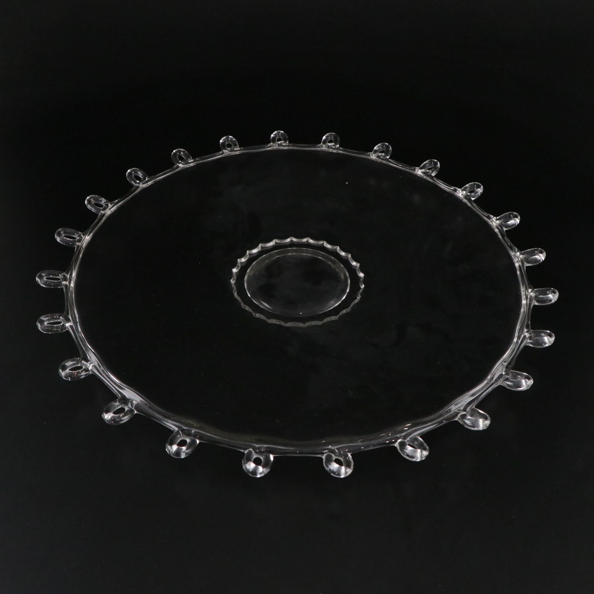 Heisey "Lariat" Glass Punch Bowl, Underplate, Ladle, and 12 Cups