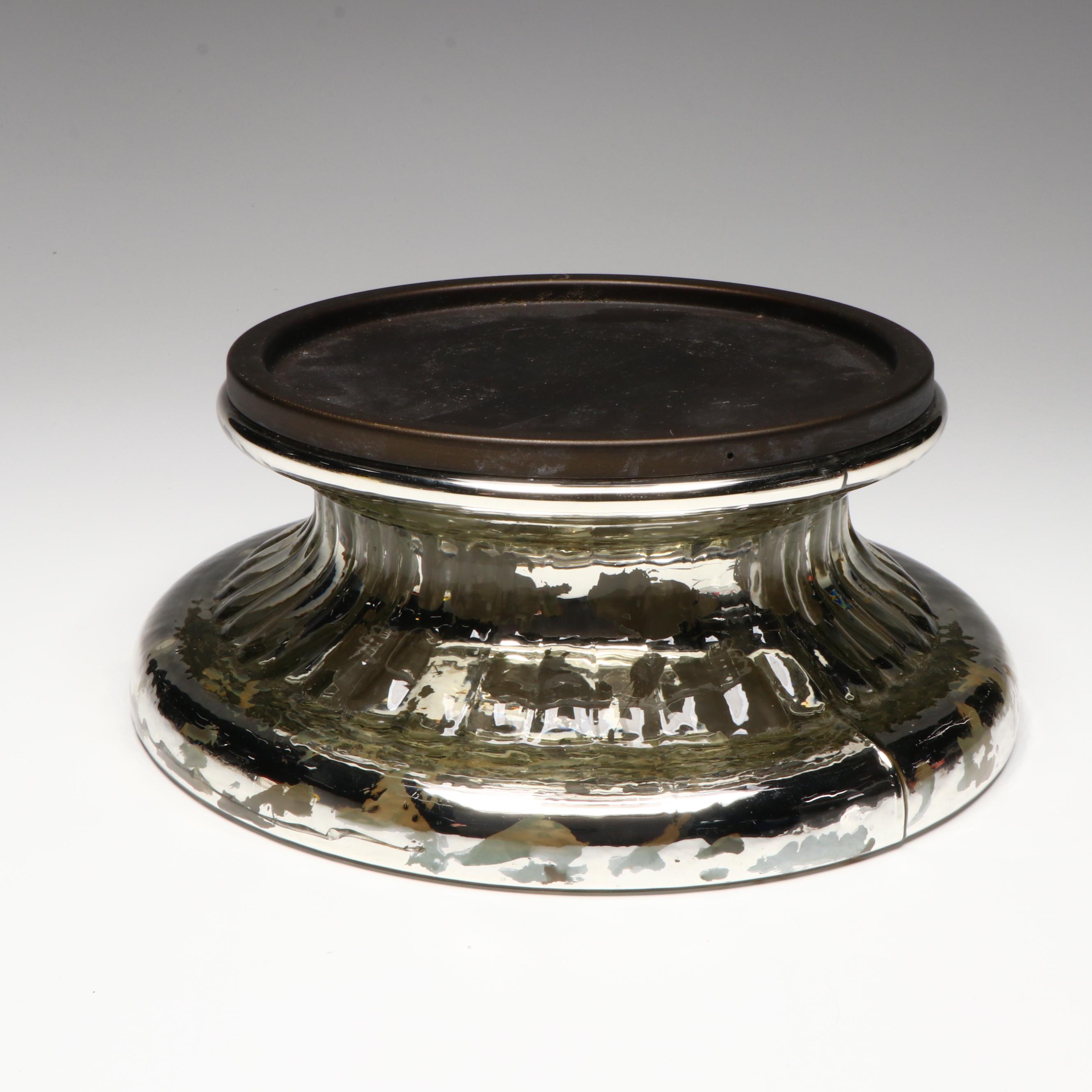 Pottery Barn Glass and Metal Hurricane with Large Glass Bowl