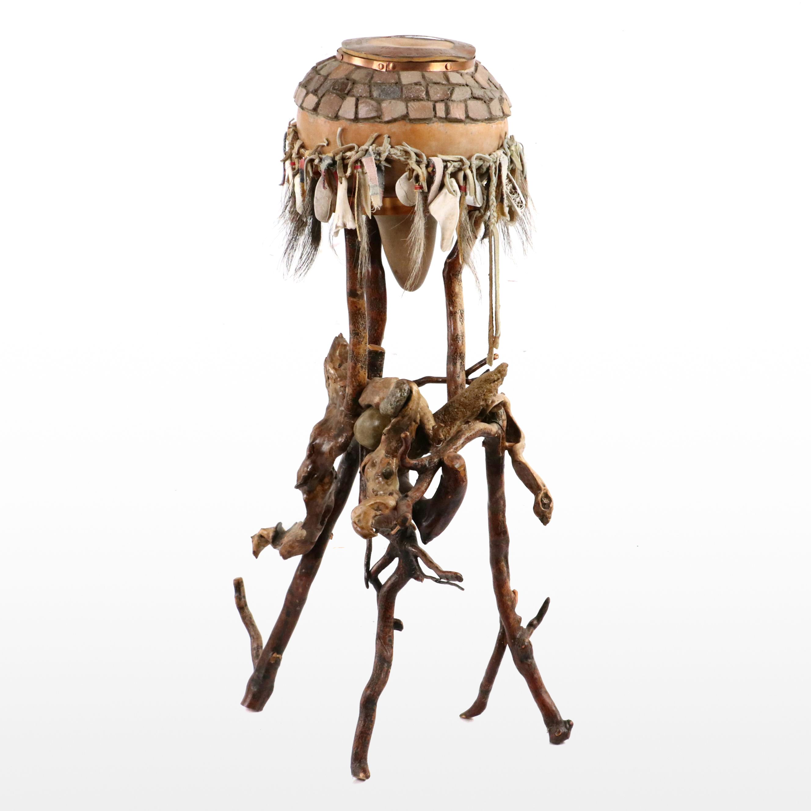 Robert Beaven Tripod Stand and Lidded Gourd Container