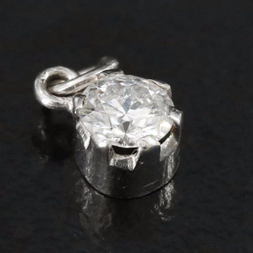 18K 0.25 CT Diamond Solitaire Pendant