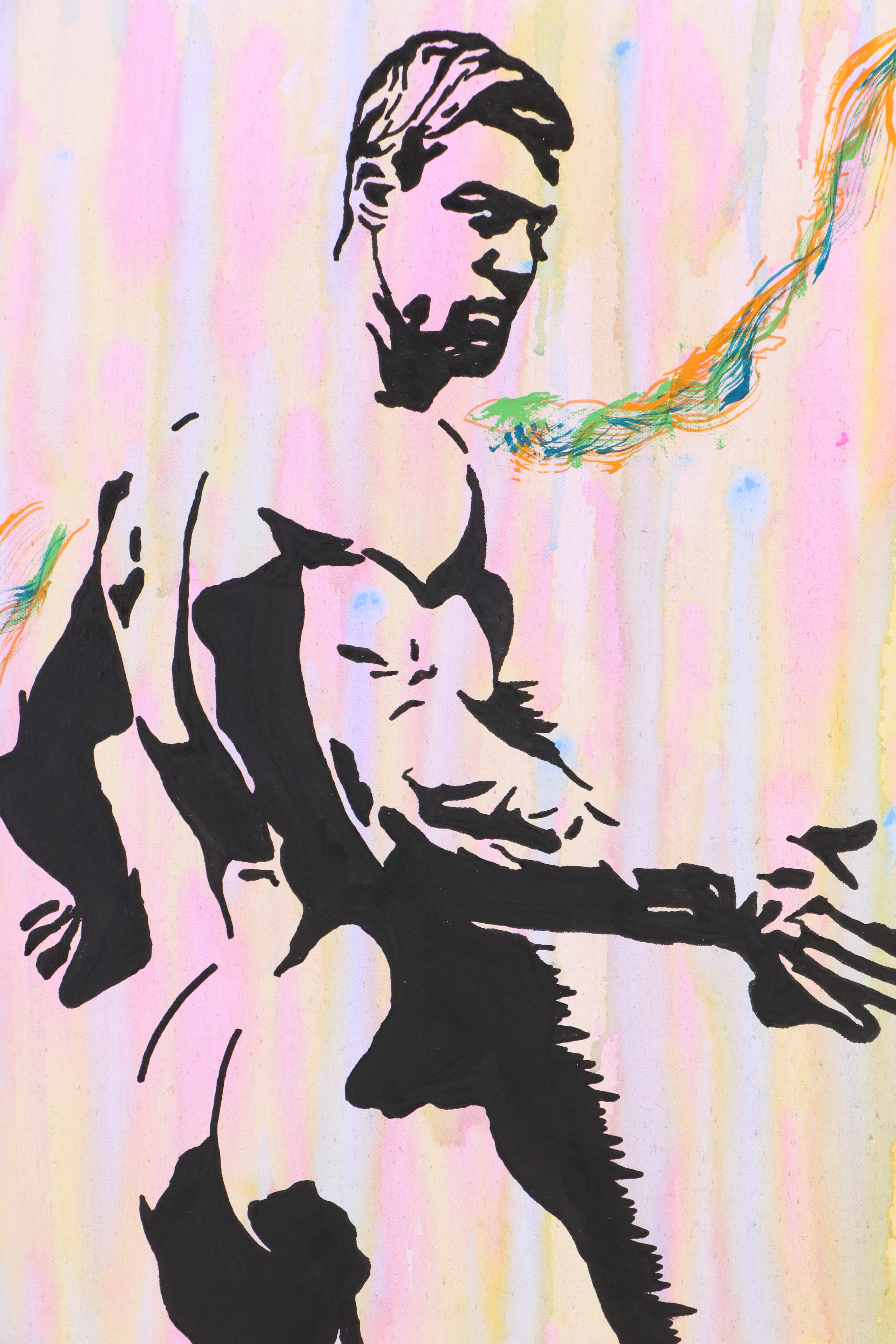 deSanto Nude Figural Acrylic Painting "Streakline," 2025